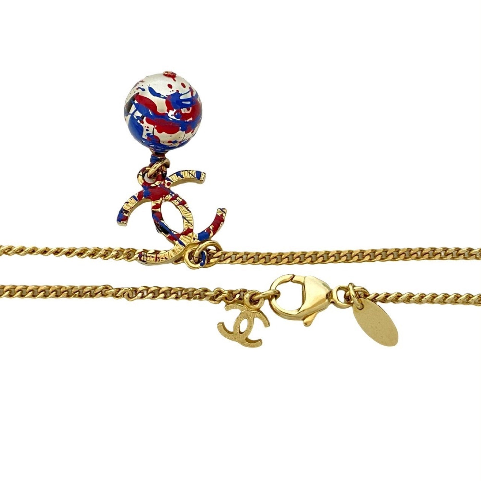 CC Logo Chain Pendant Necklace Metal