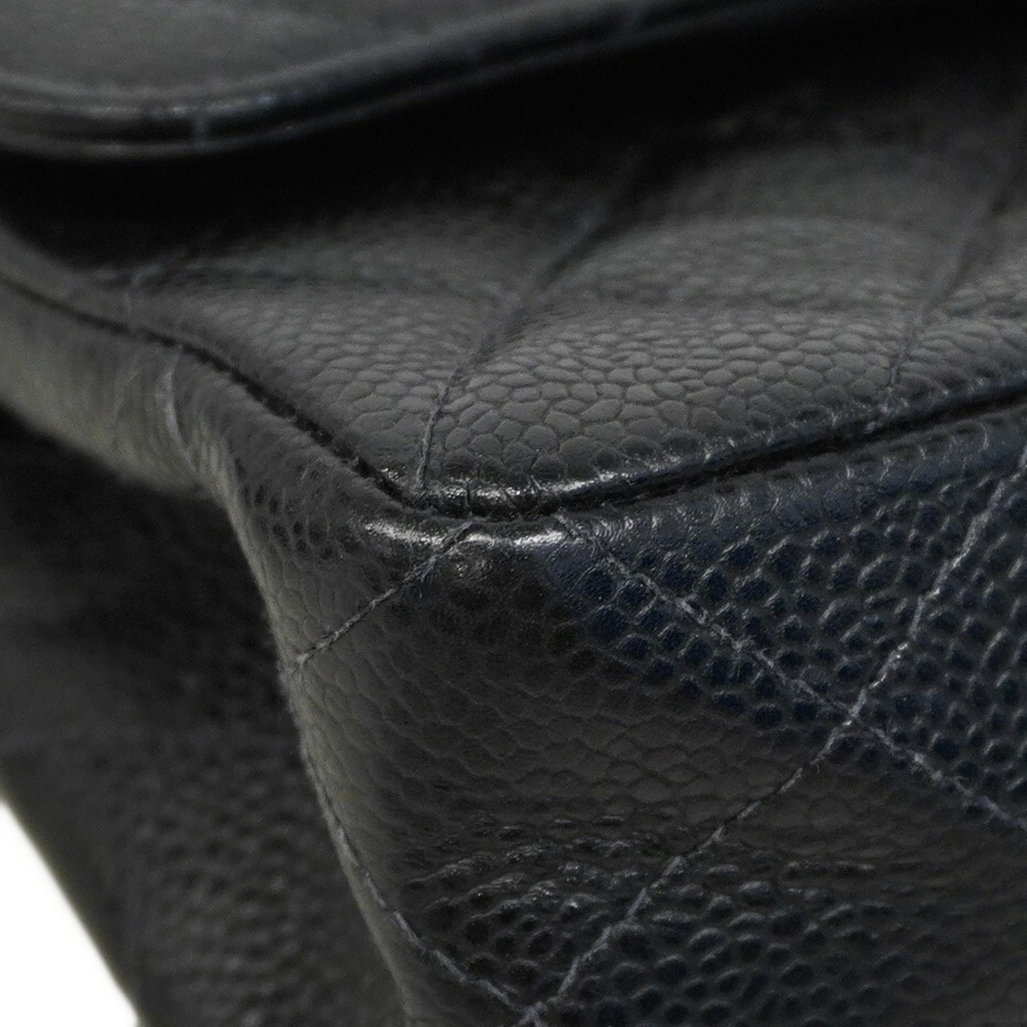 Vintage Classic Double Flap Bag Quilted Caviar Small