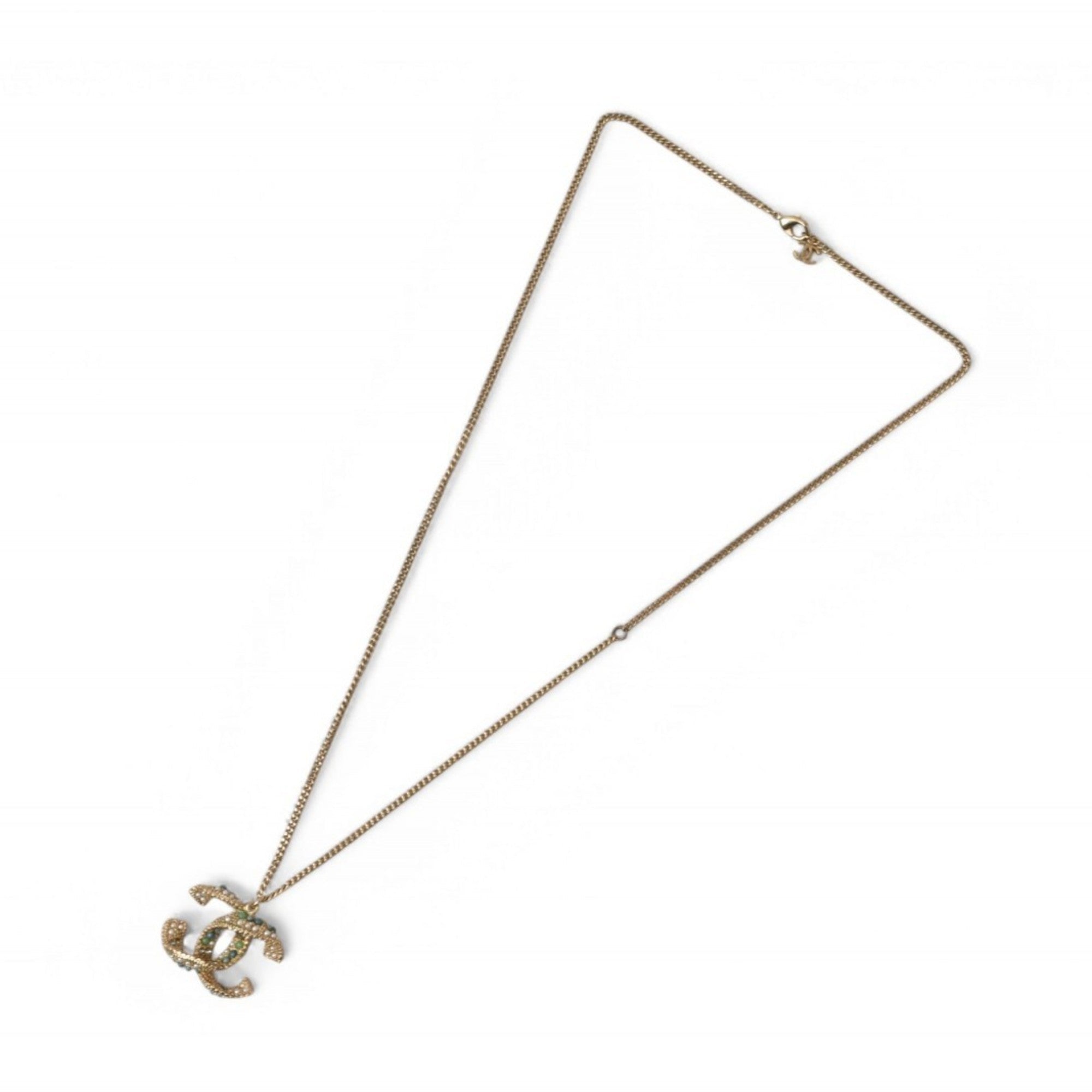 CC Logo Pendant Necklace Metal