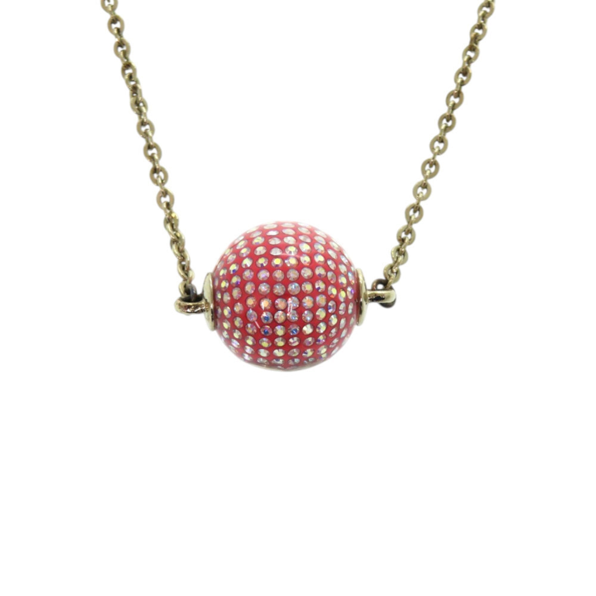 CC Logo Ball Pendant Necklace Gold-Tone Metal