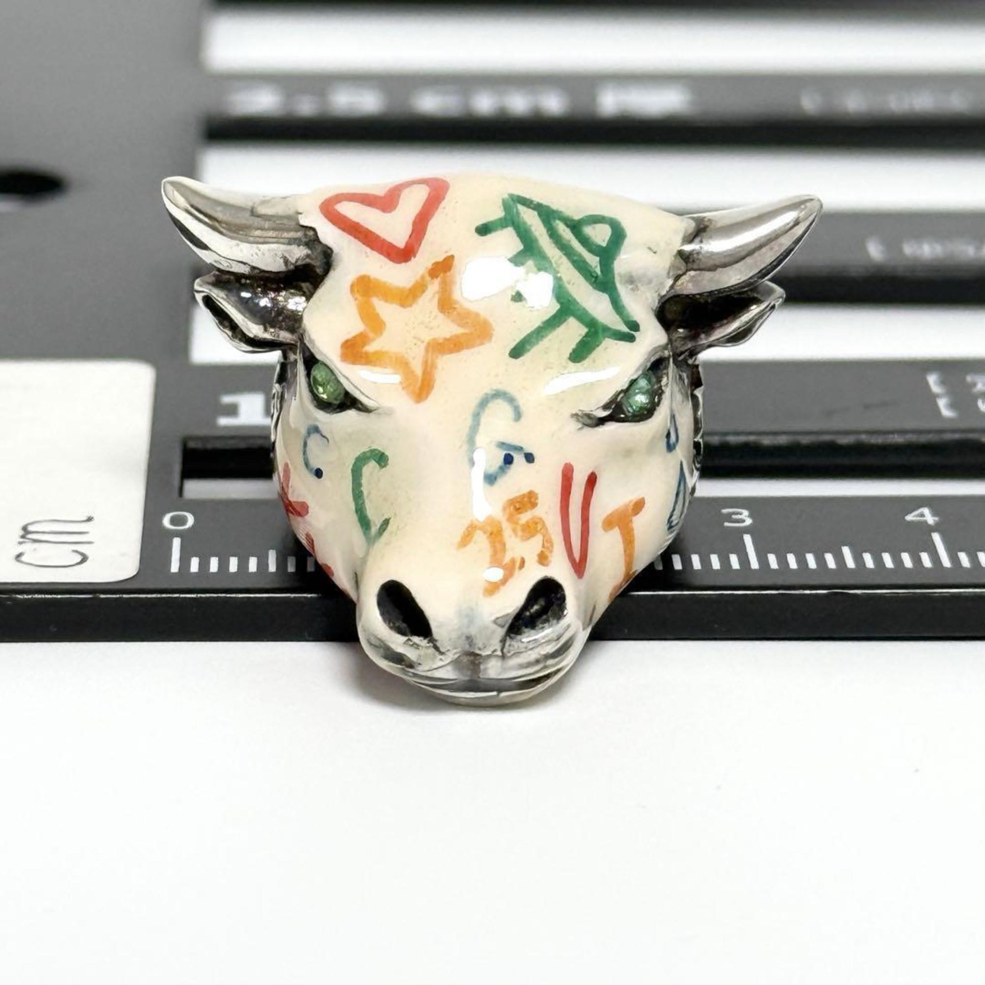 Anger Forest Bull's Head Ring Sterling Silver