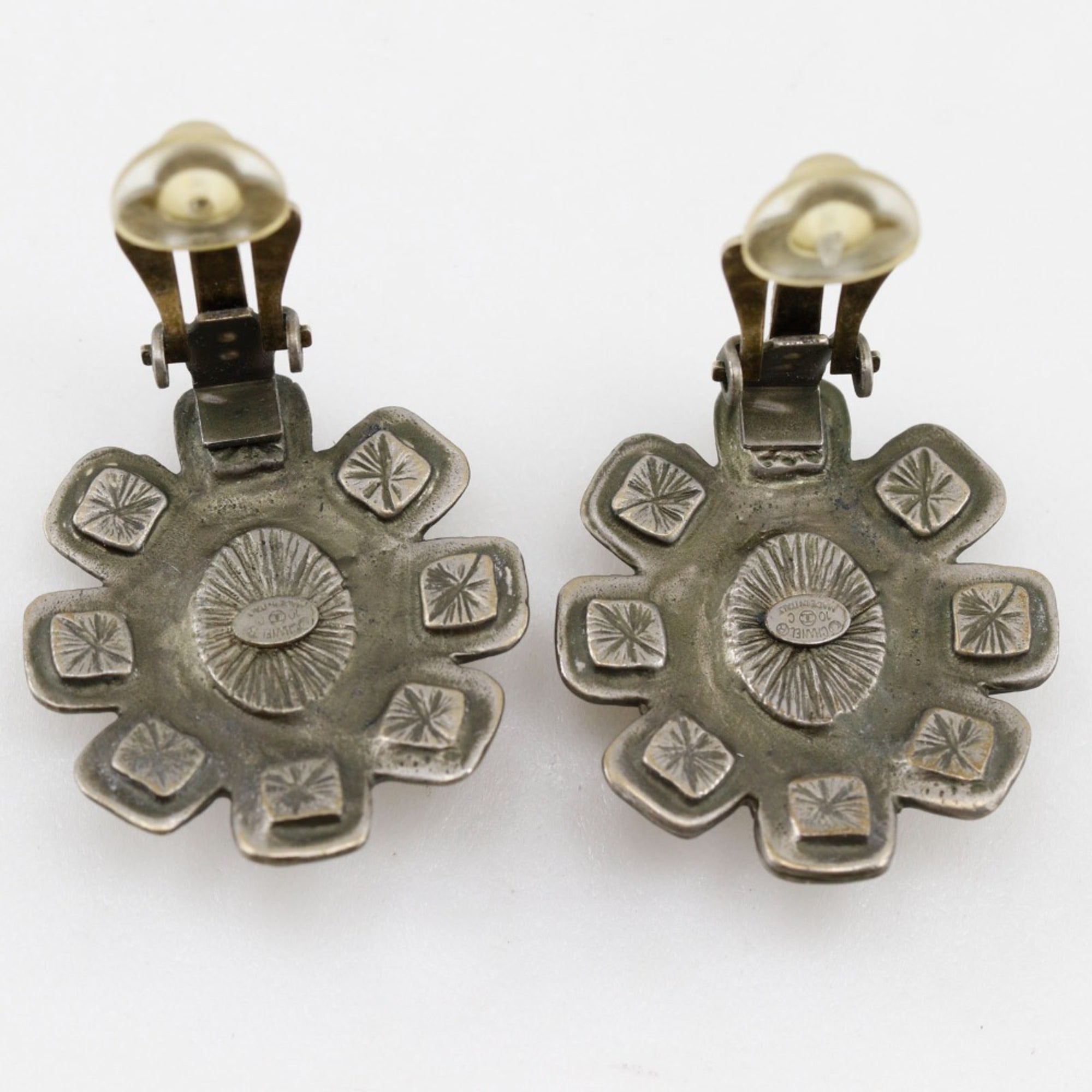 CC Logo Clip-On Earrings Silver-Tone Metal Silver-Tone Metal