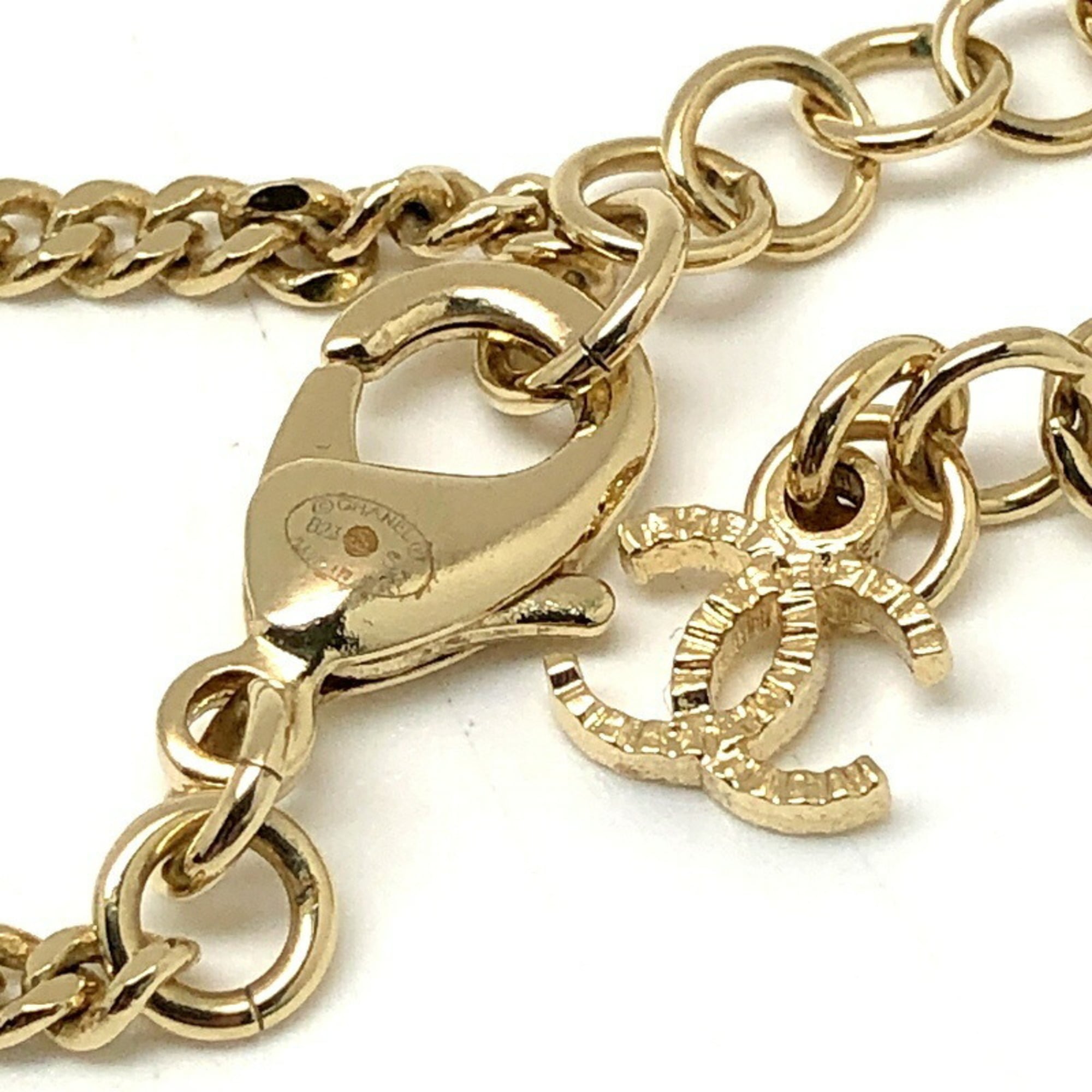 CC Logo Pendant Necklace Gold-Tone Metal