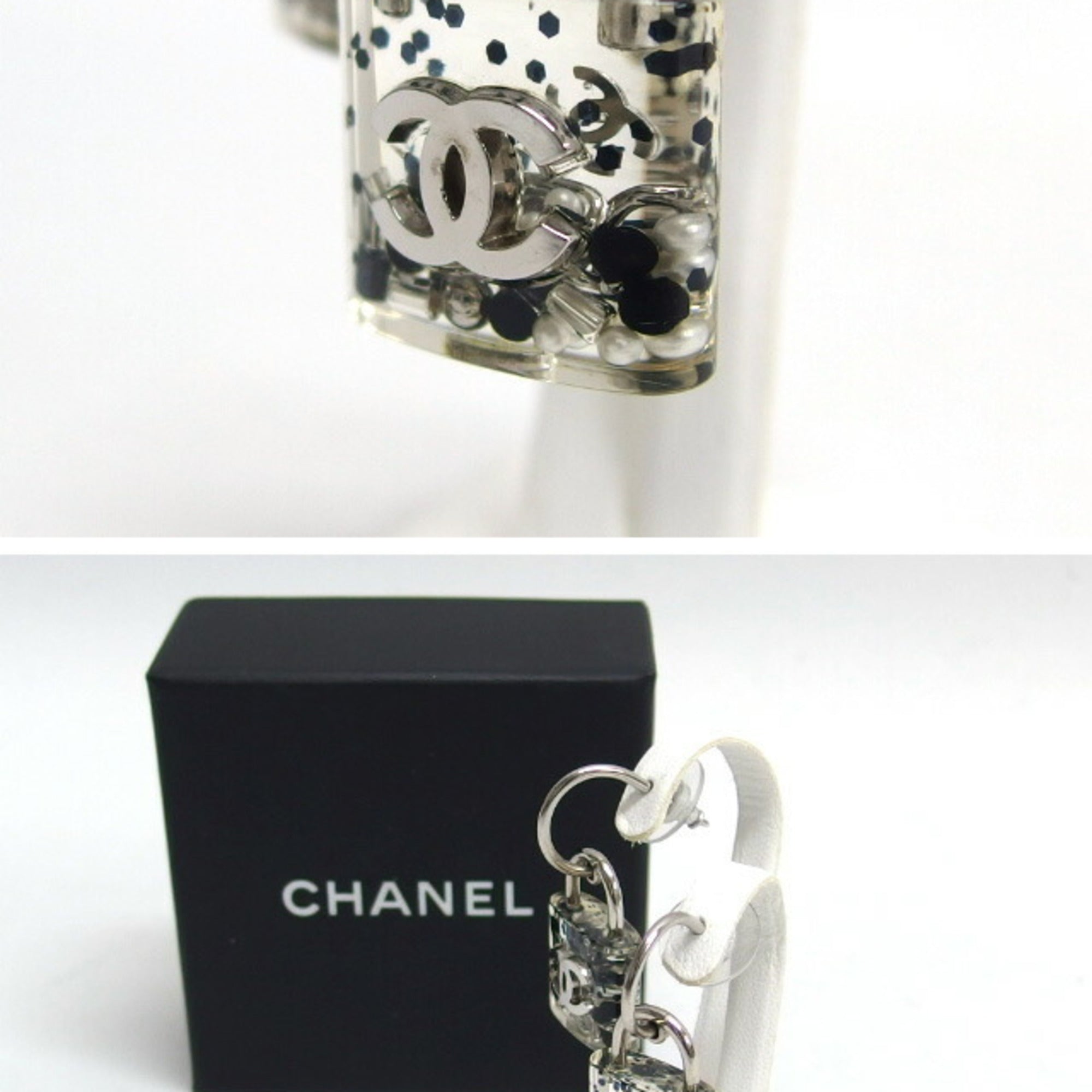 CC Logo Stud Earrings Silver-Tone Metal