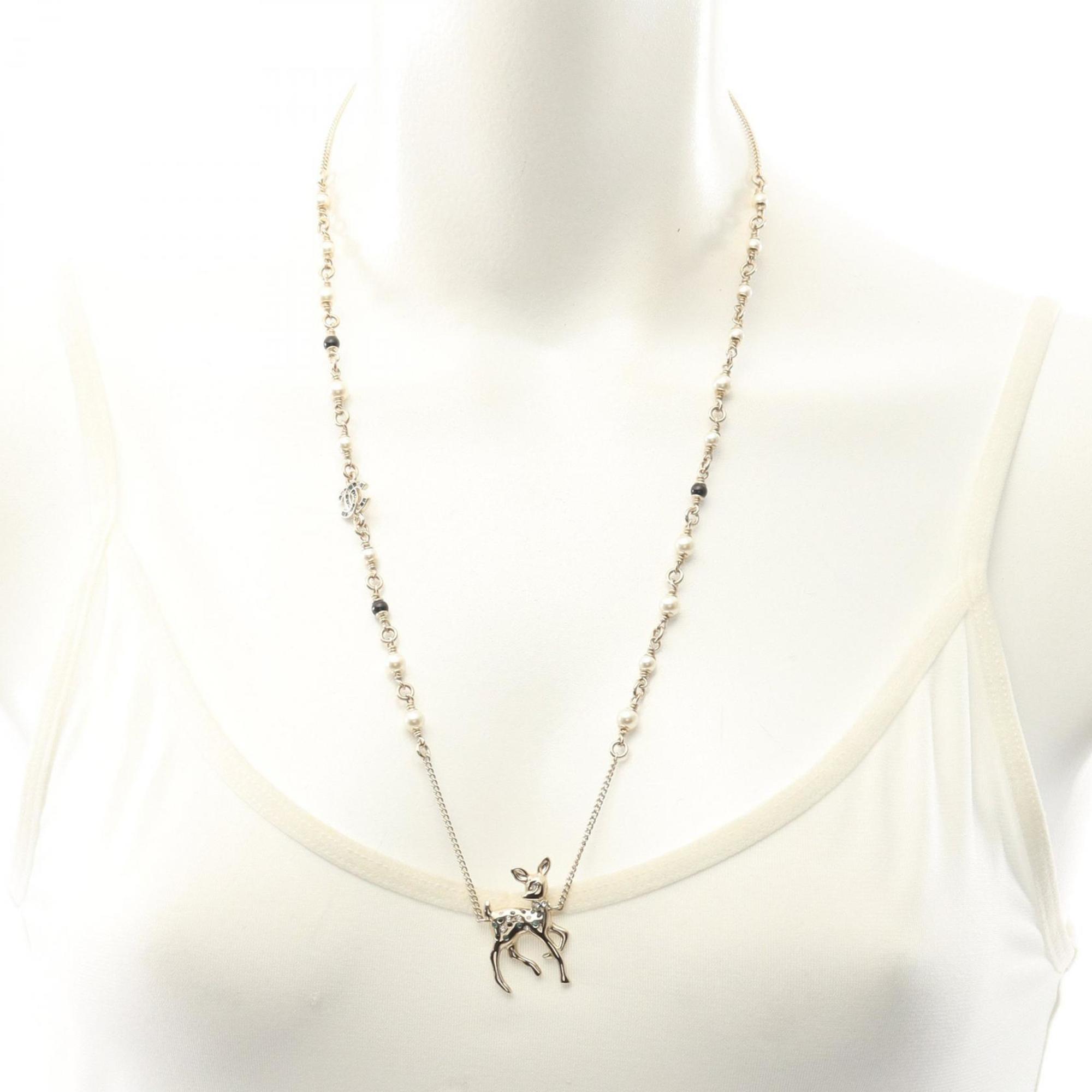 CC Logo Pendant Necklace Metal