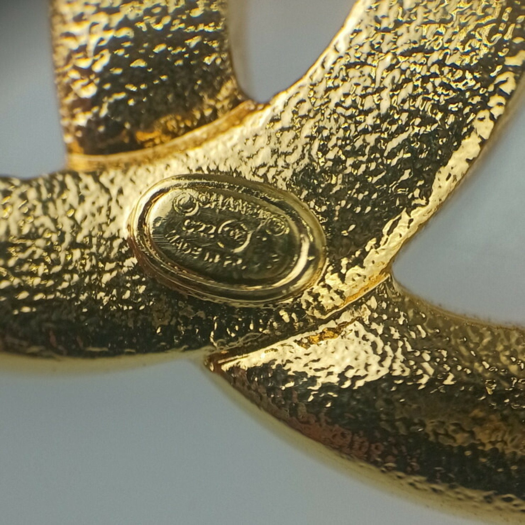 CC Logo Pendant Necklace Gold-Tone Metal