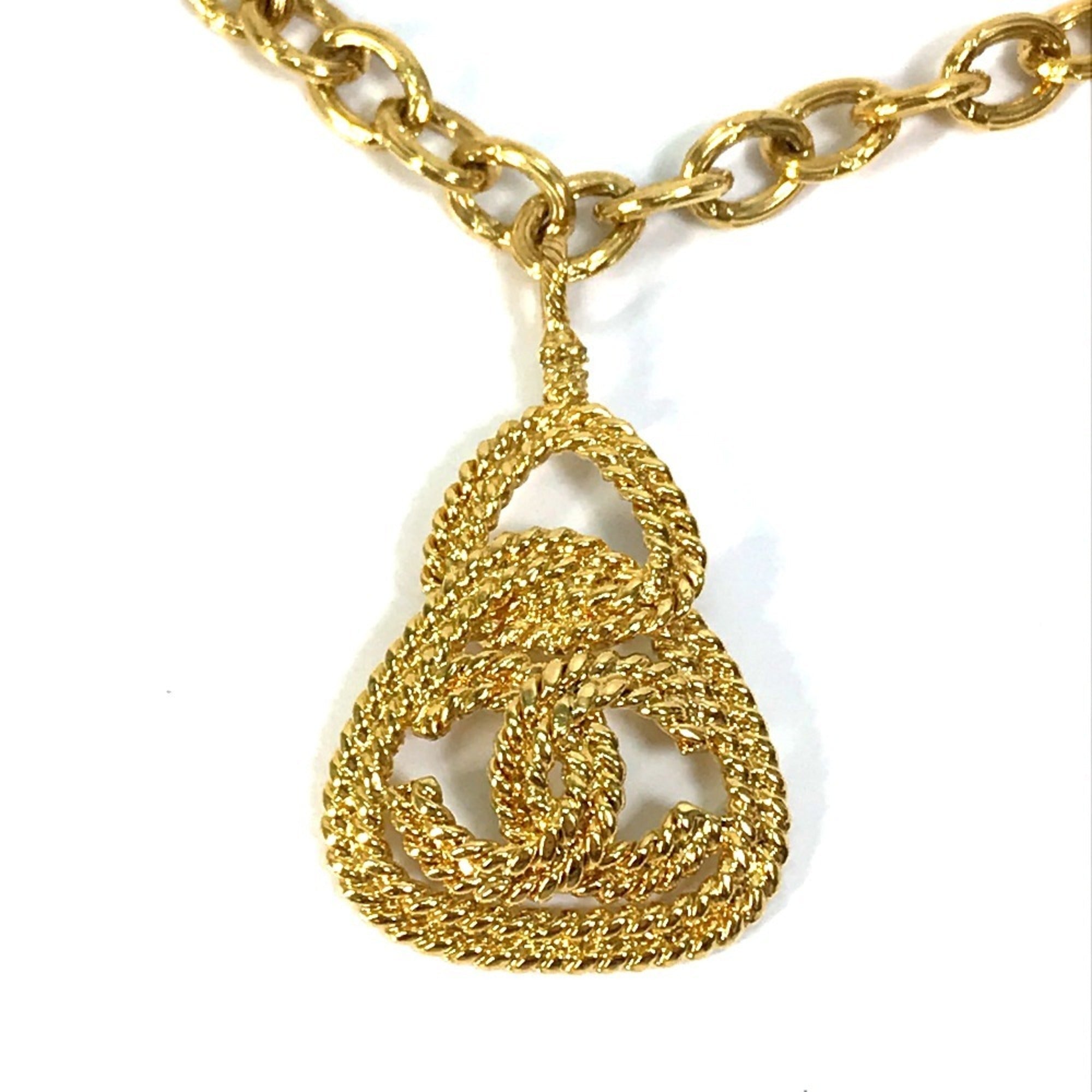 CC Logo Chain Pendant Necklace Metal