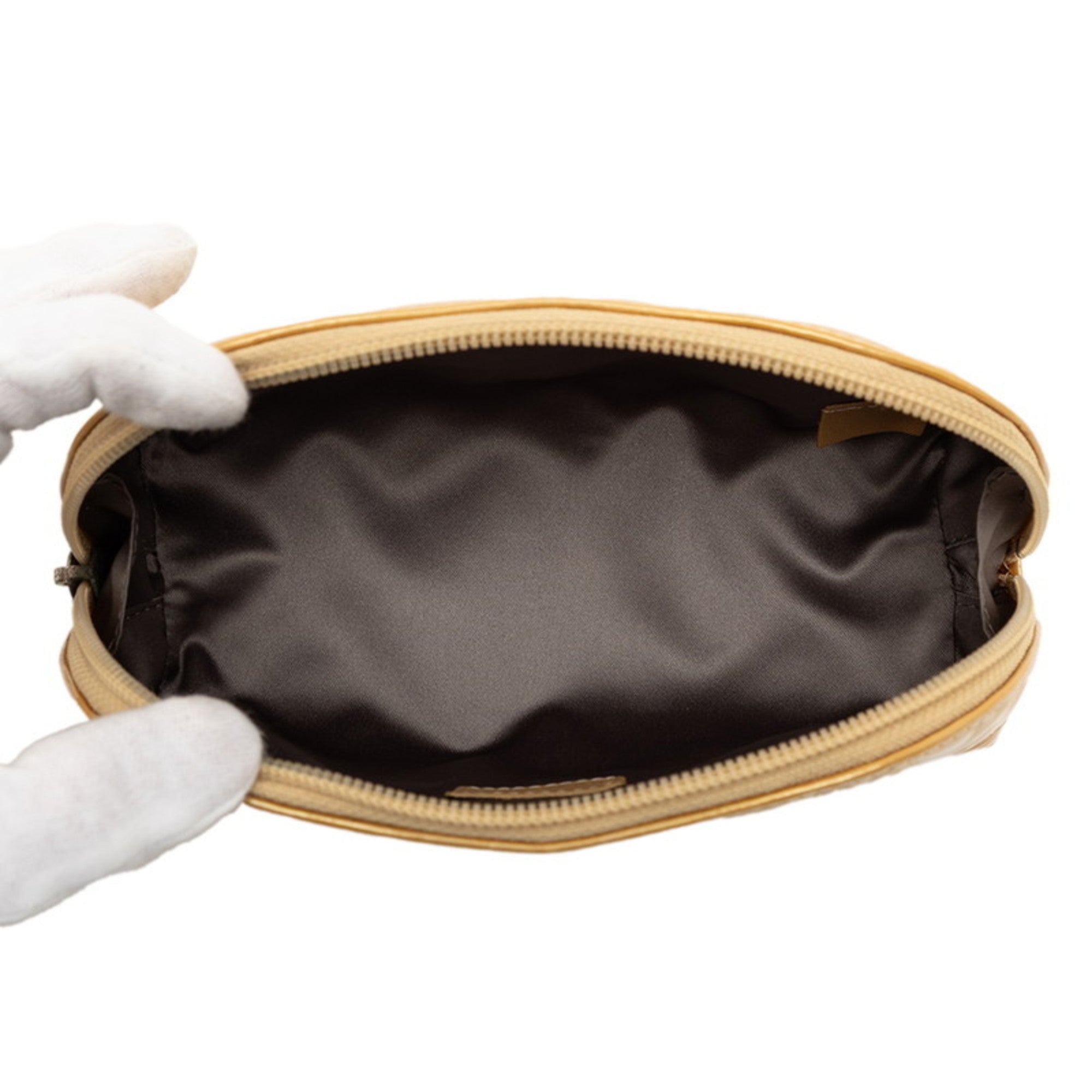Lucky Symbols Pochette Embossed Quilted Patent