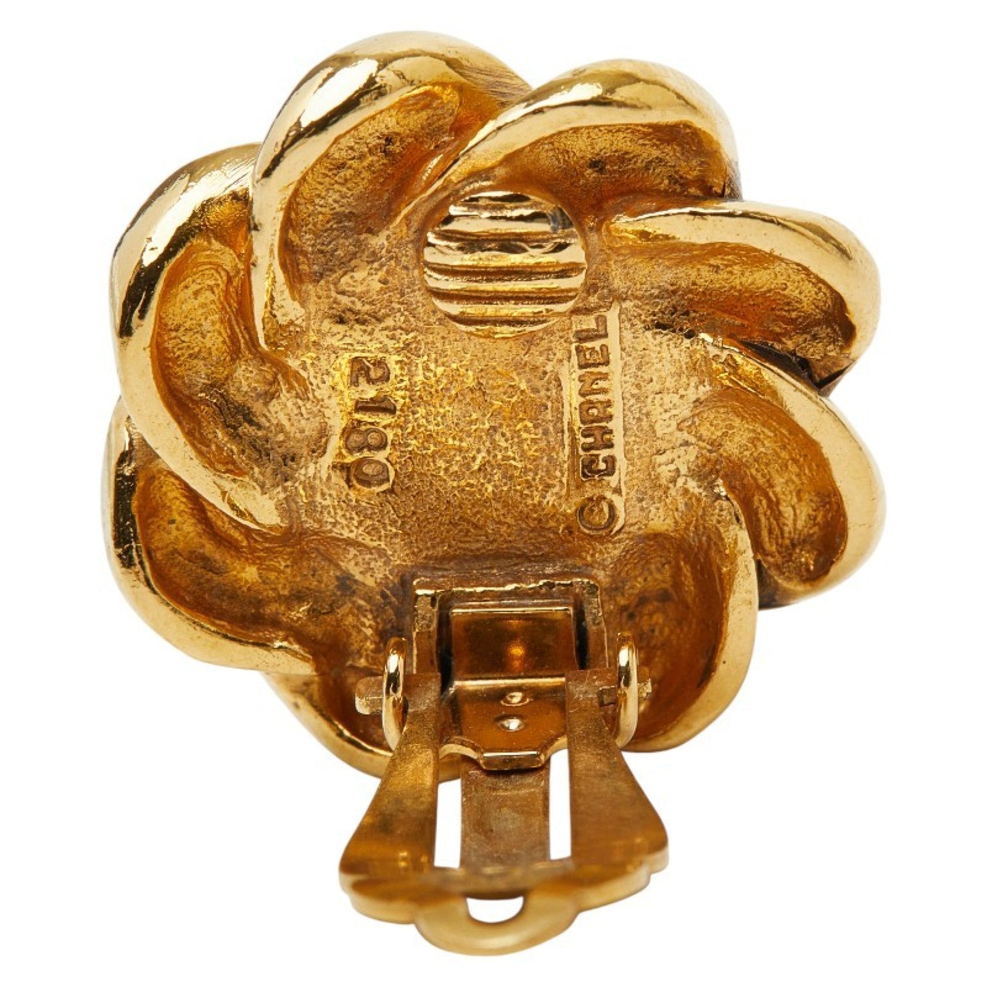 CC Logo Clip-On Earrings Gold-Tone Metal