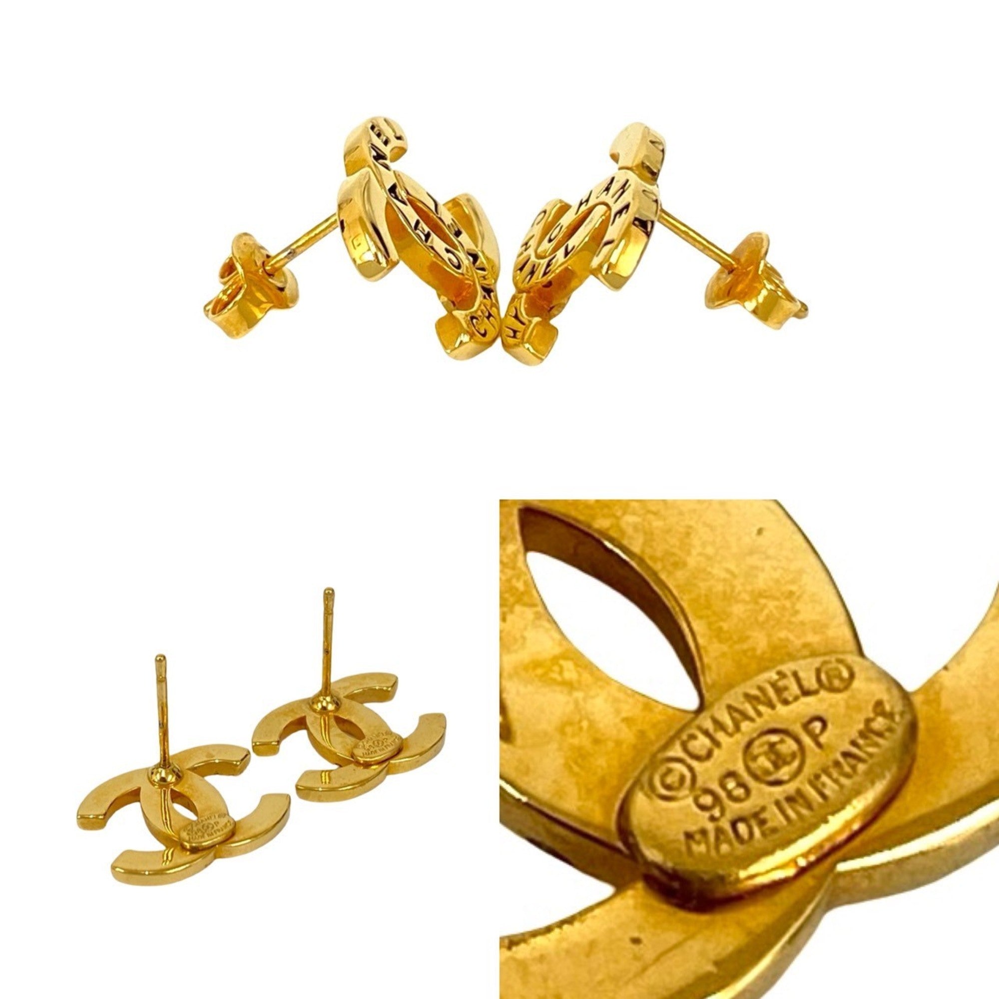 CC Logo Earrings Metal Gold-Tone Metal