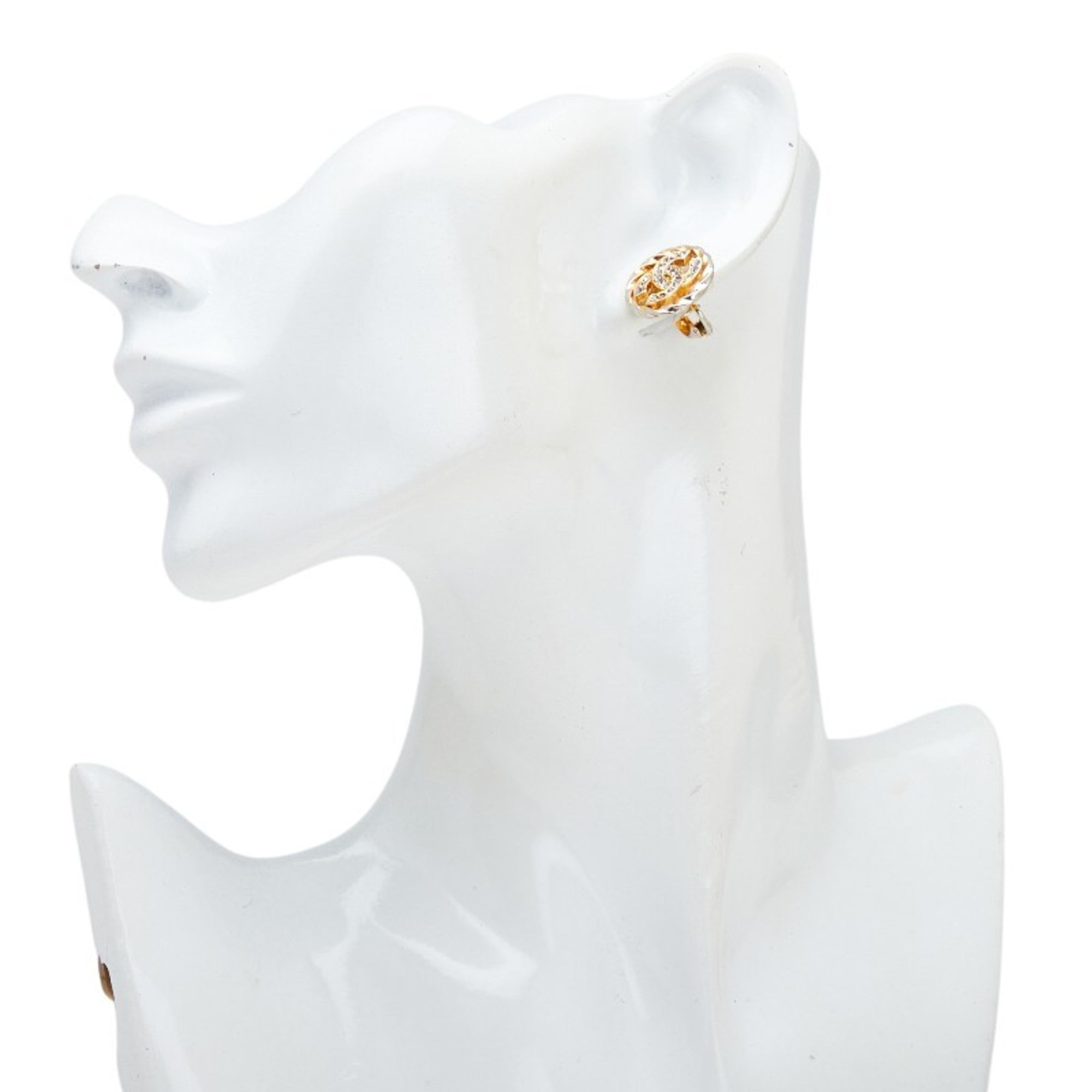 CC Logo Round Earrings Gold-Tone Metal Gold-Tone Metal