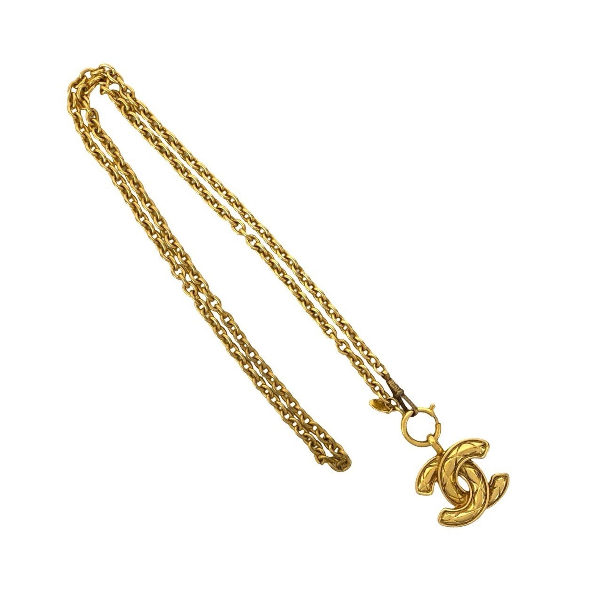 CC Logo Chain Pendant Necklace Metal