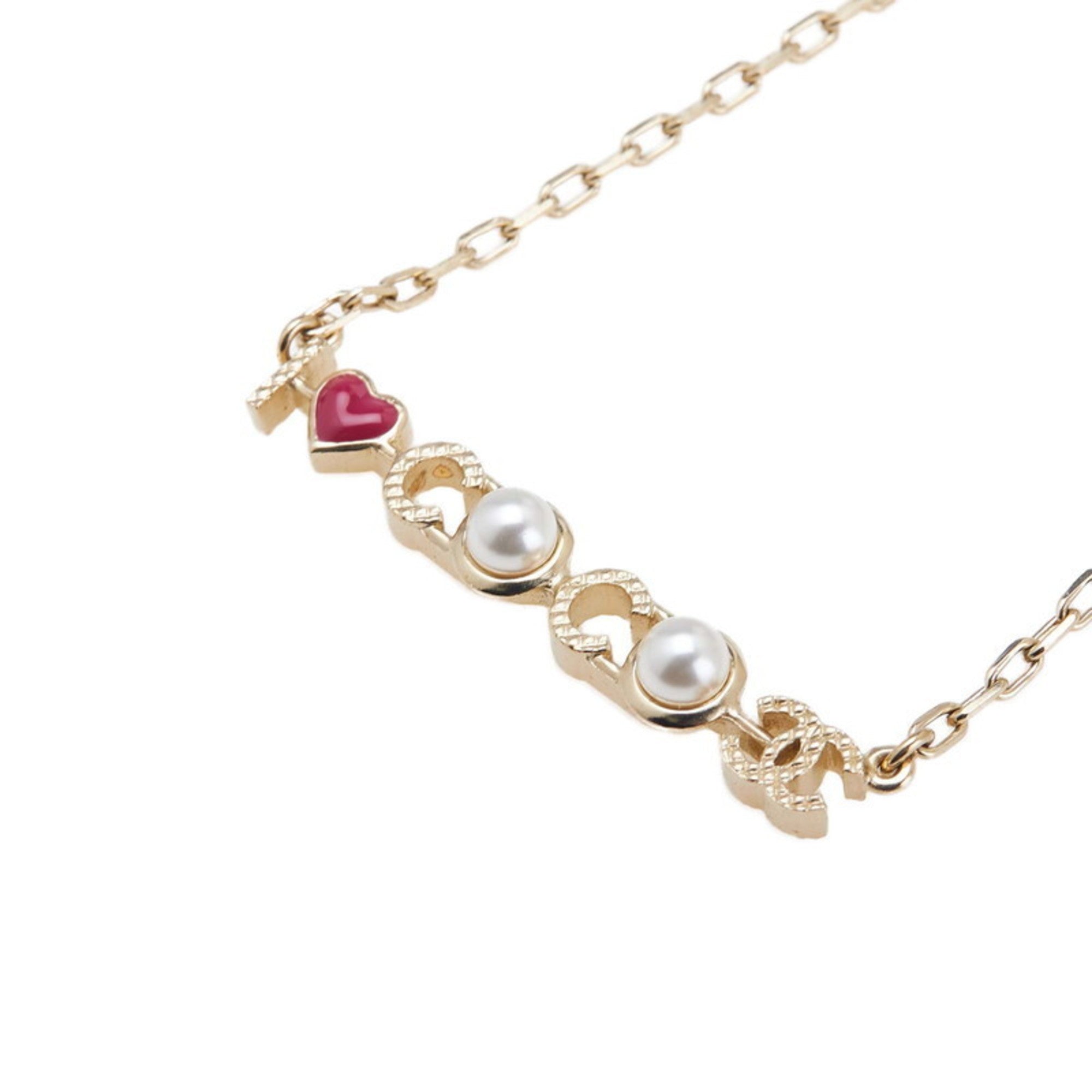 Pearl Heart Pendant Necklace Metal