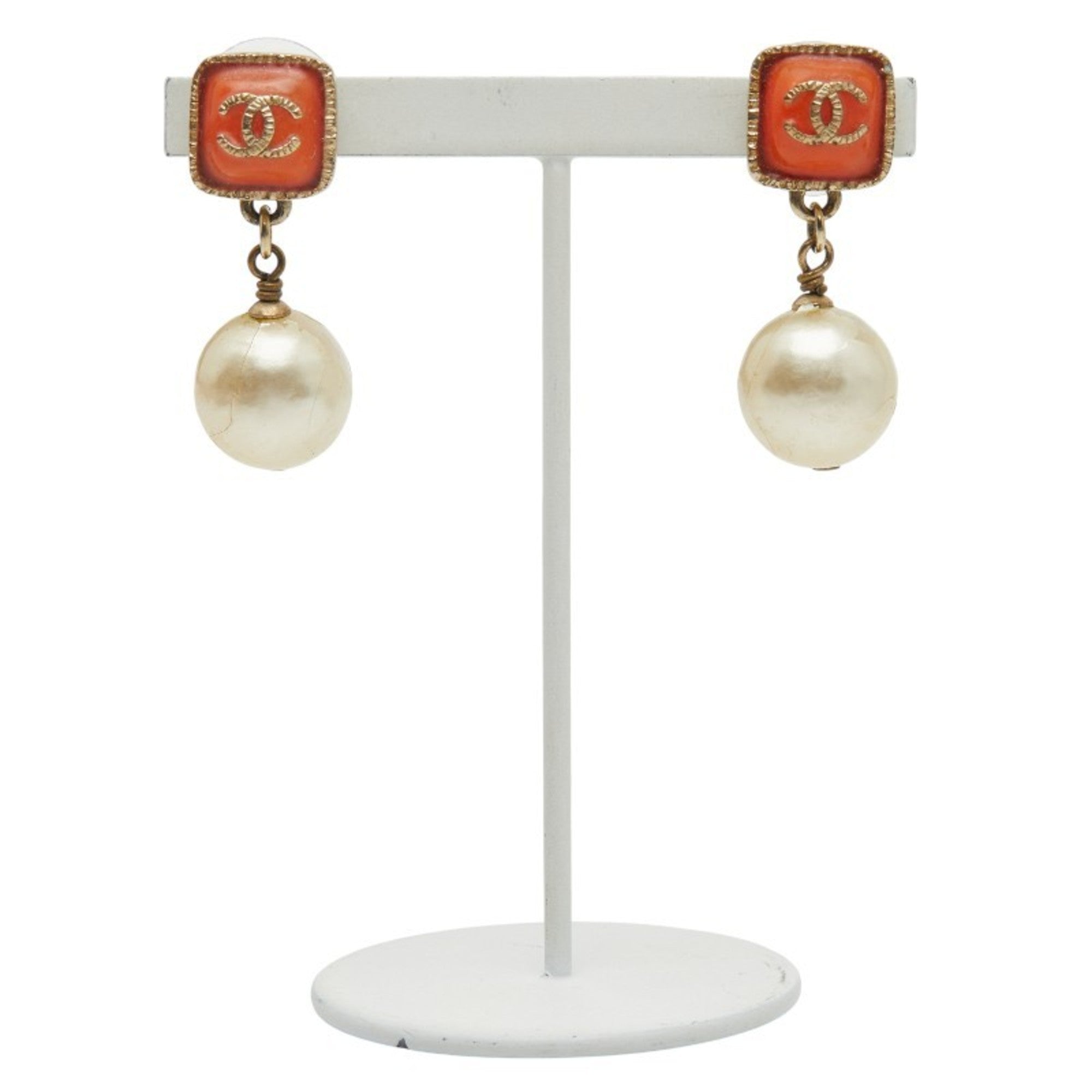 CC Logo Earrings Metal Gold-Tone Metal