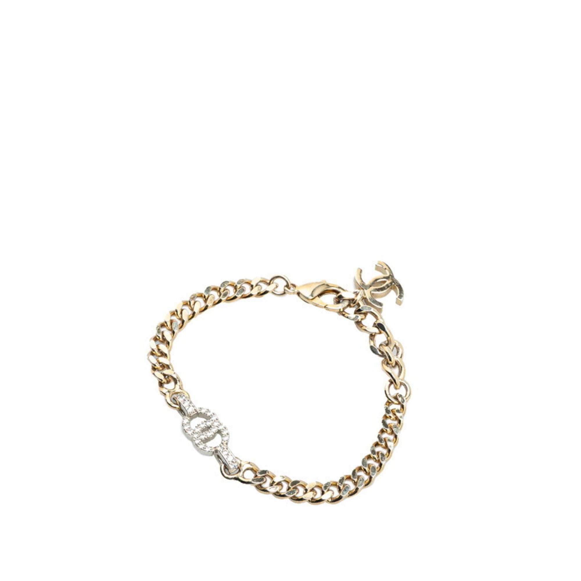 CC Logo Chain Bracelet Silver-Tone Metal