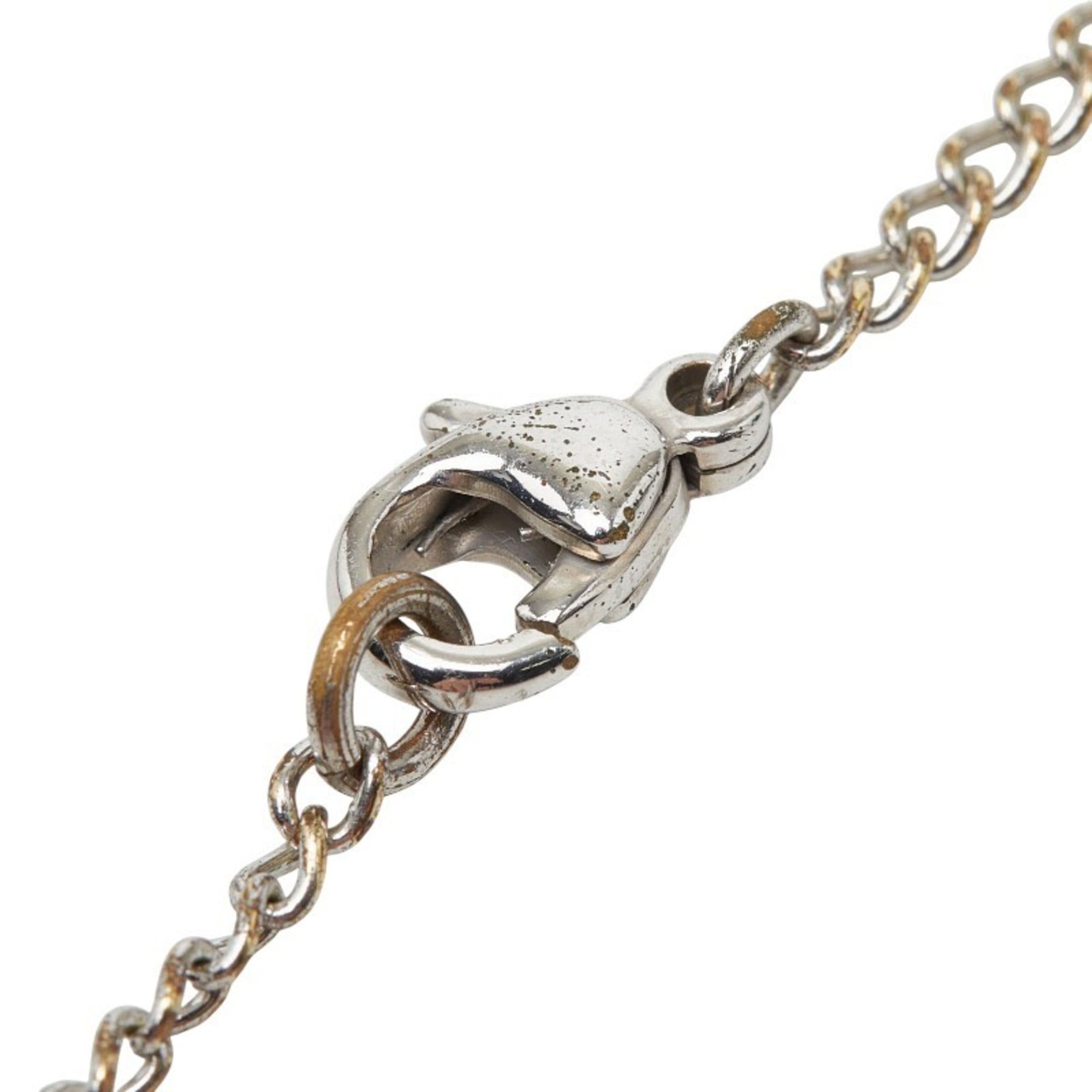 CC Logo Pendant Necklace Silver-Tone Metal