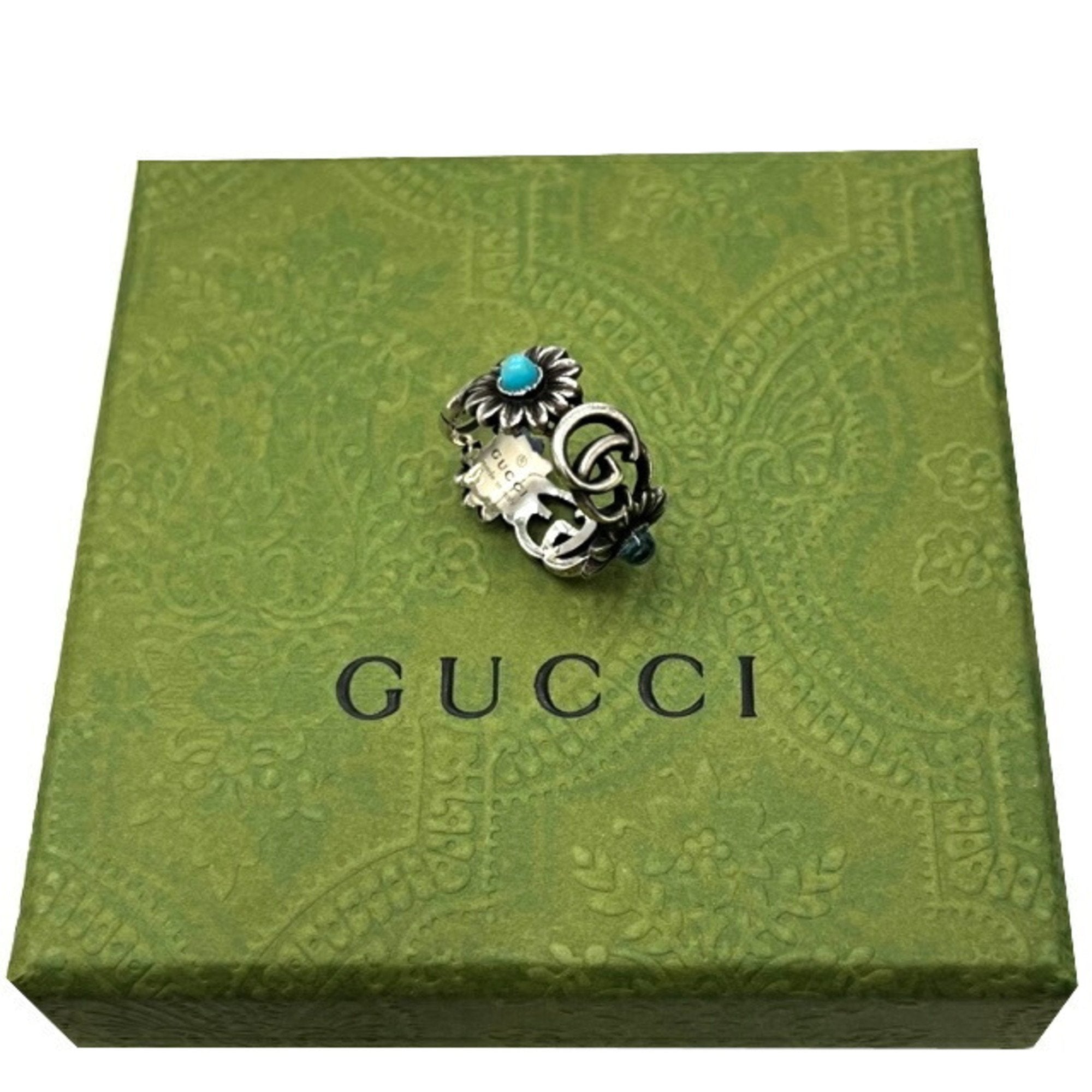 Band Ring Sterling Silver with Mother of Pearl and Turquoise