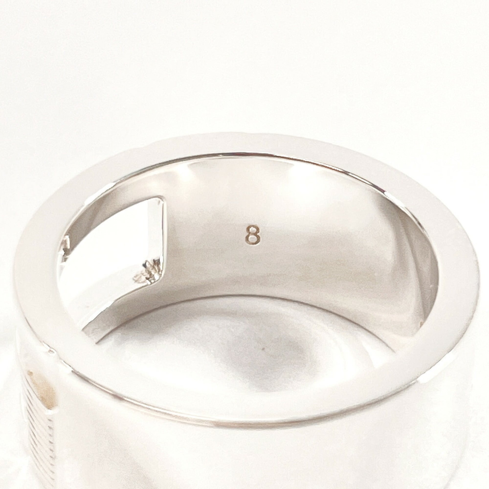 Branded Cutout G Ring Sterling Silver Medium