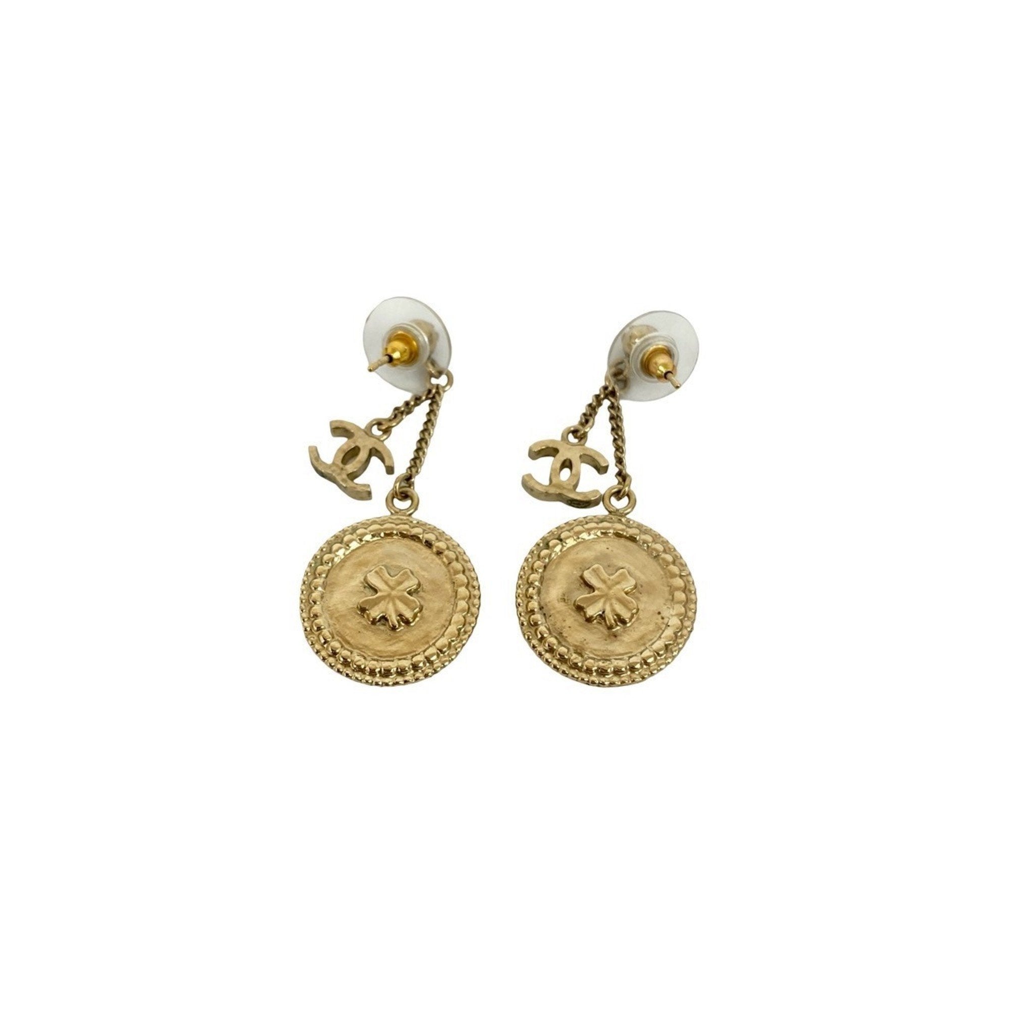 CC Logo Earrings Metal Gold-Tone Metal