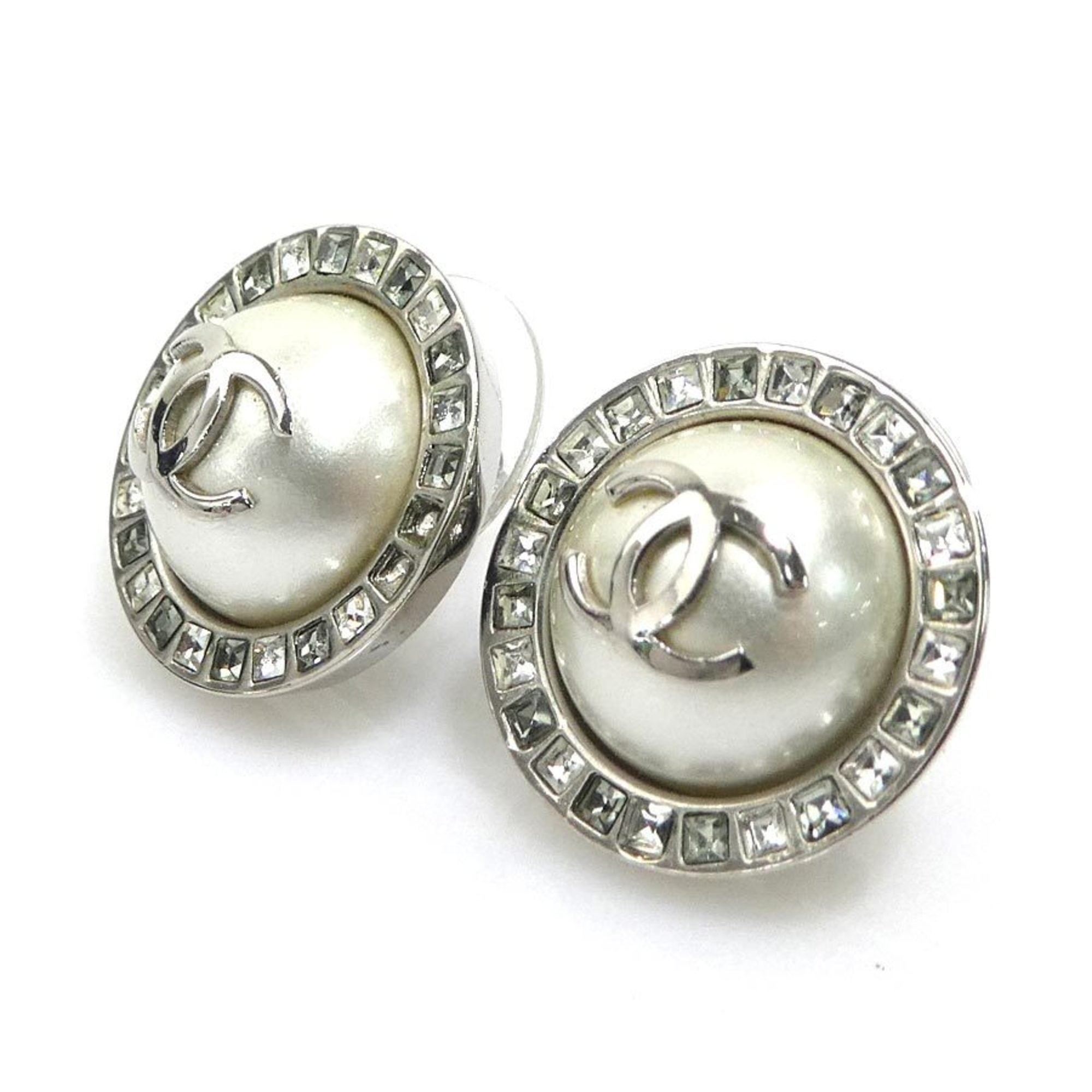 CC Logo Earrings Silver-Tone Metal