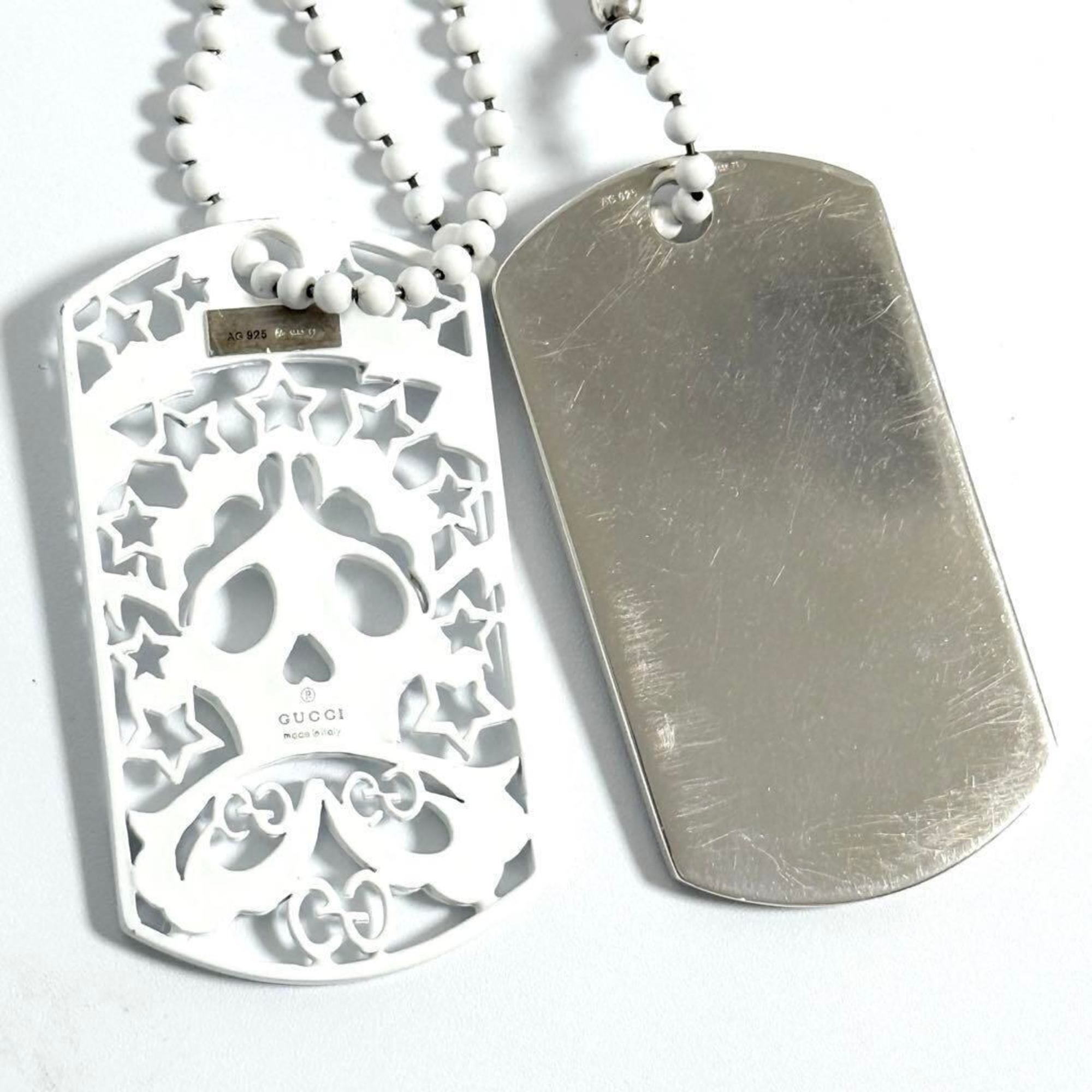 Dog Tag Pendant Necklace Sterling Silver