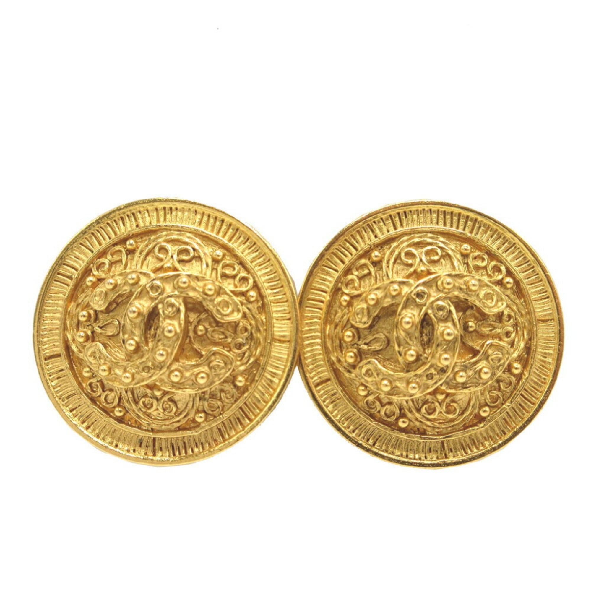 CC Logo Clip-On Earrings Gold-Tone Metal Gold-Tone Metal
