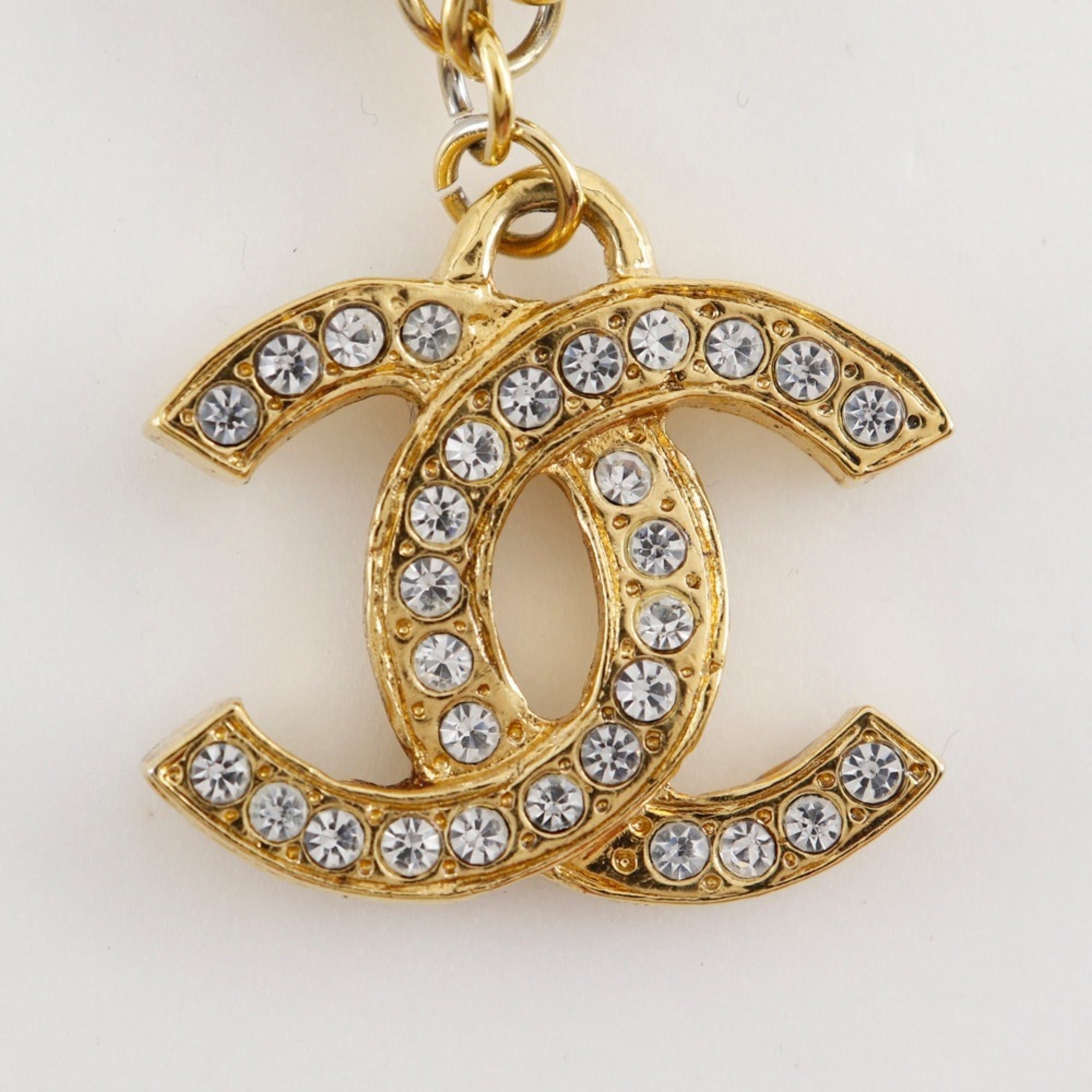 CC Logo Pendant Necklace Gold-Tone Metal