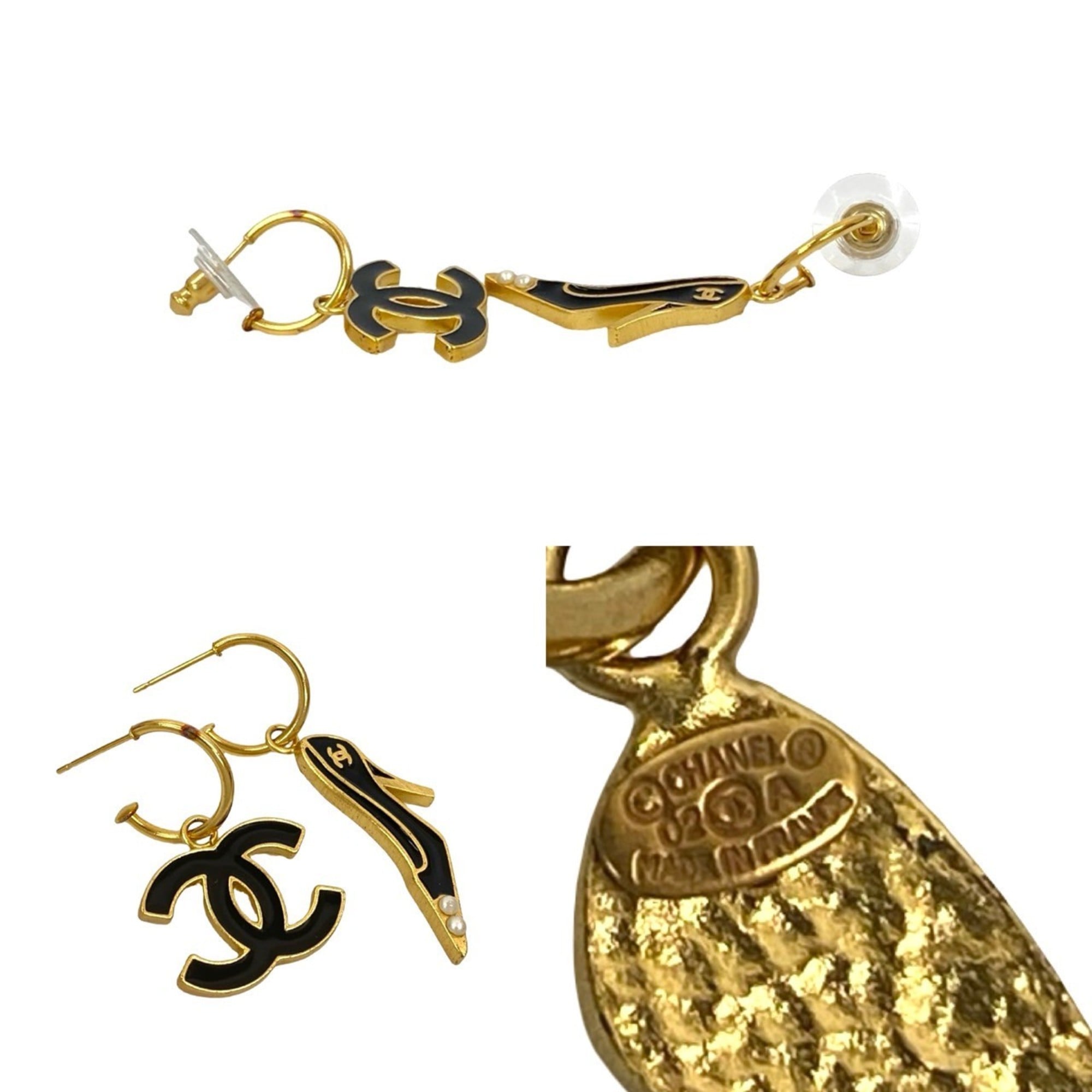CC Logo Earrings Metal Gold-Tone Metal