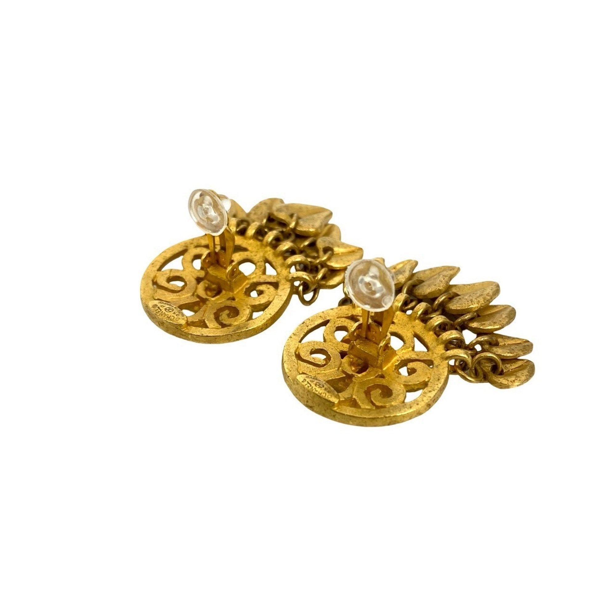 CC Logo Clip-On Earrings Metal Gold-Tone Metal