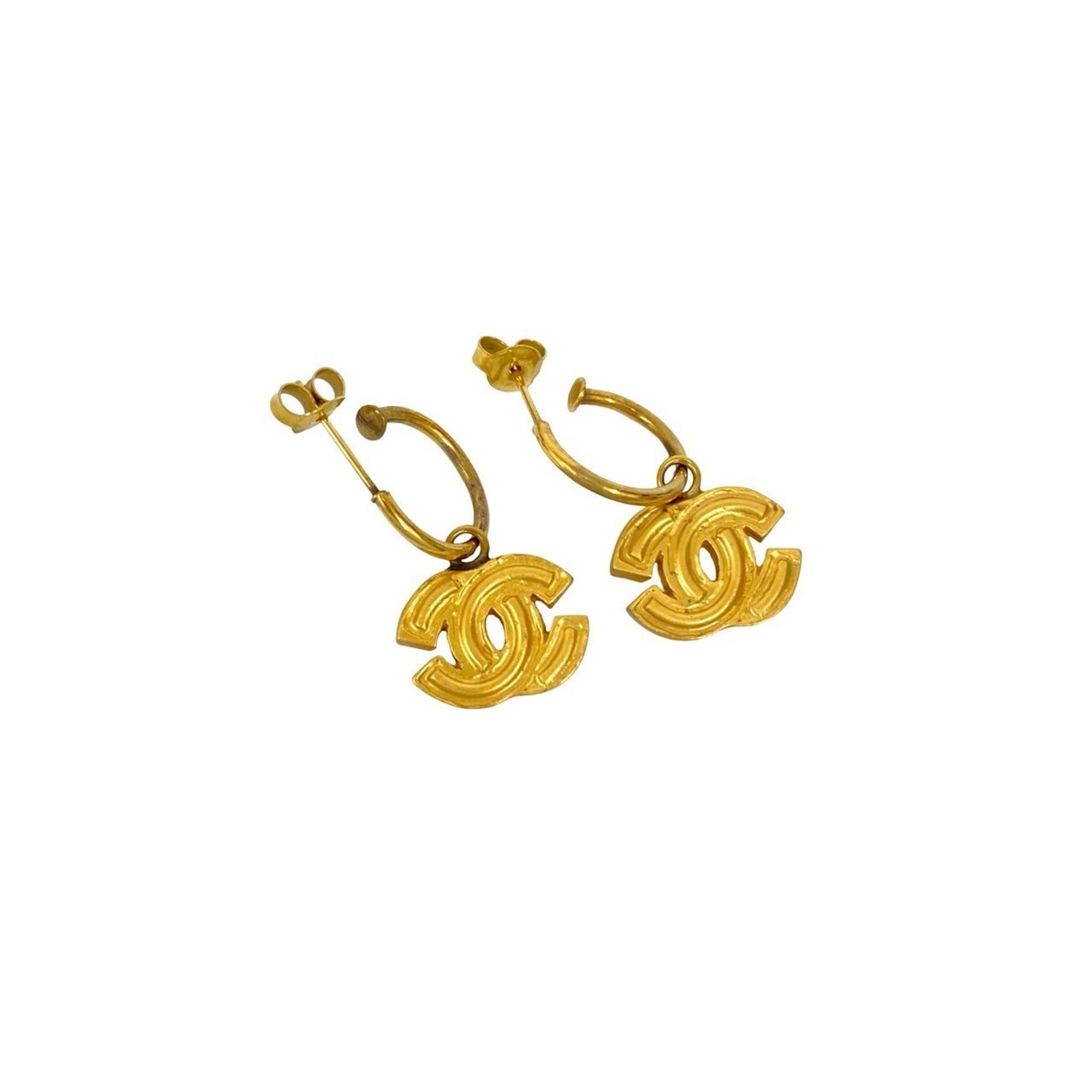 CC Logo Earrings Metal Gold-Tone Metal