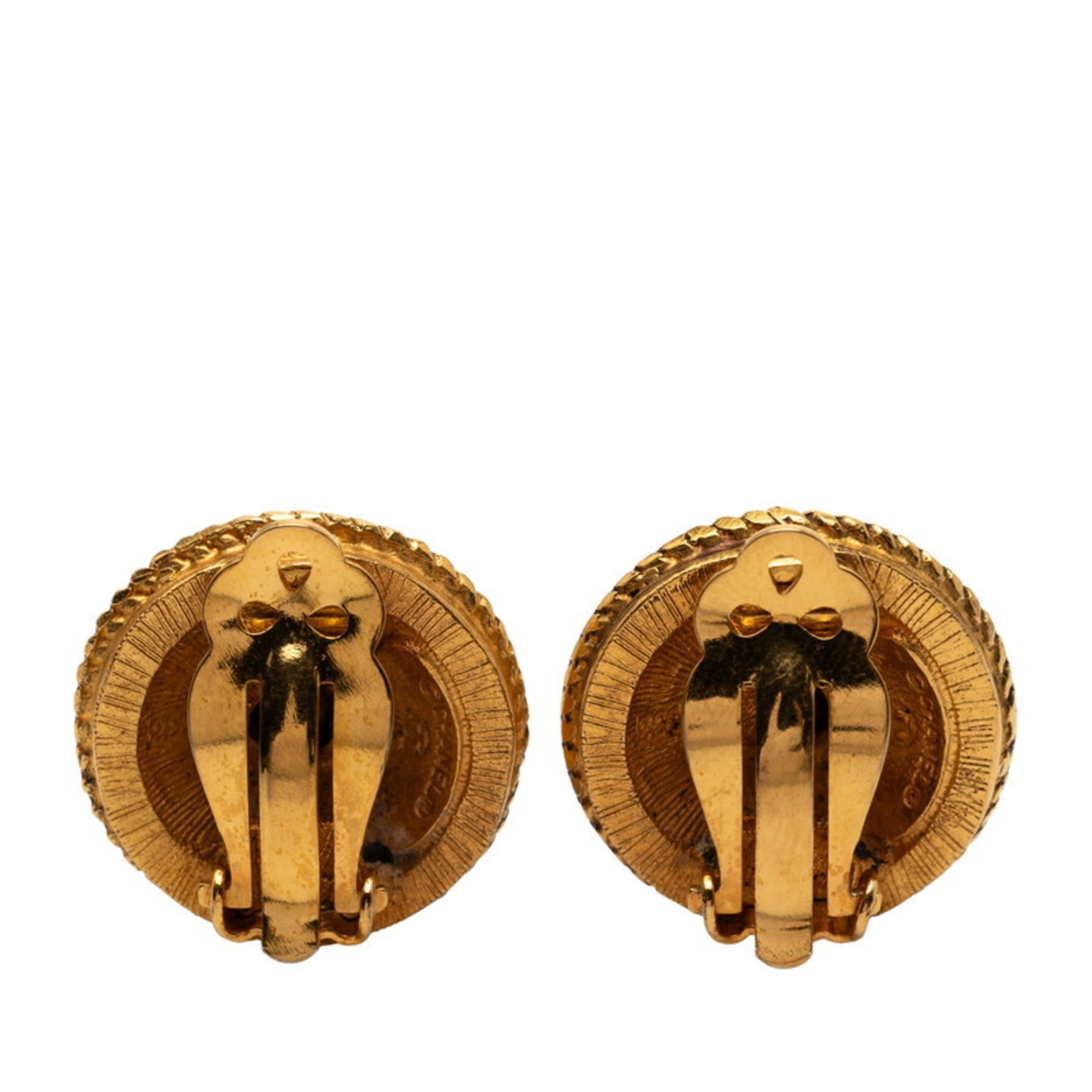 Earrings Rhinestone Gold-Tone Metal