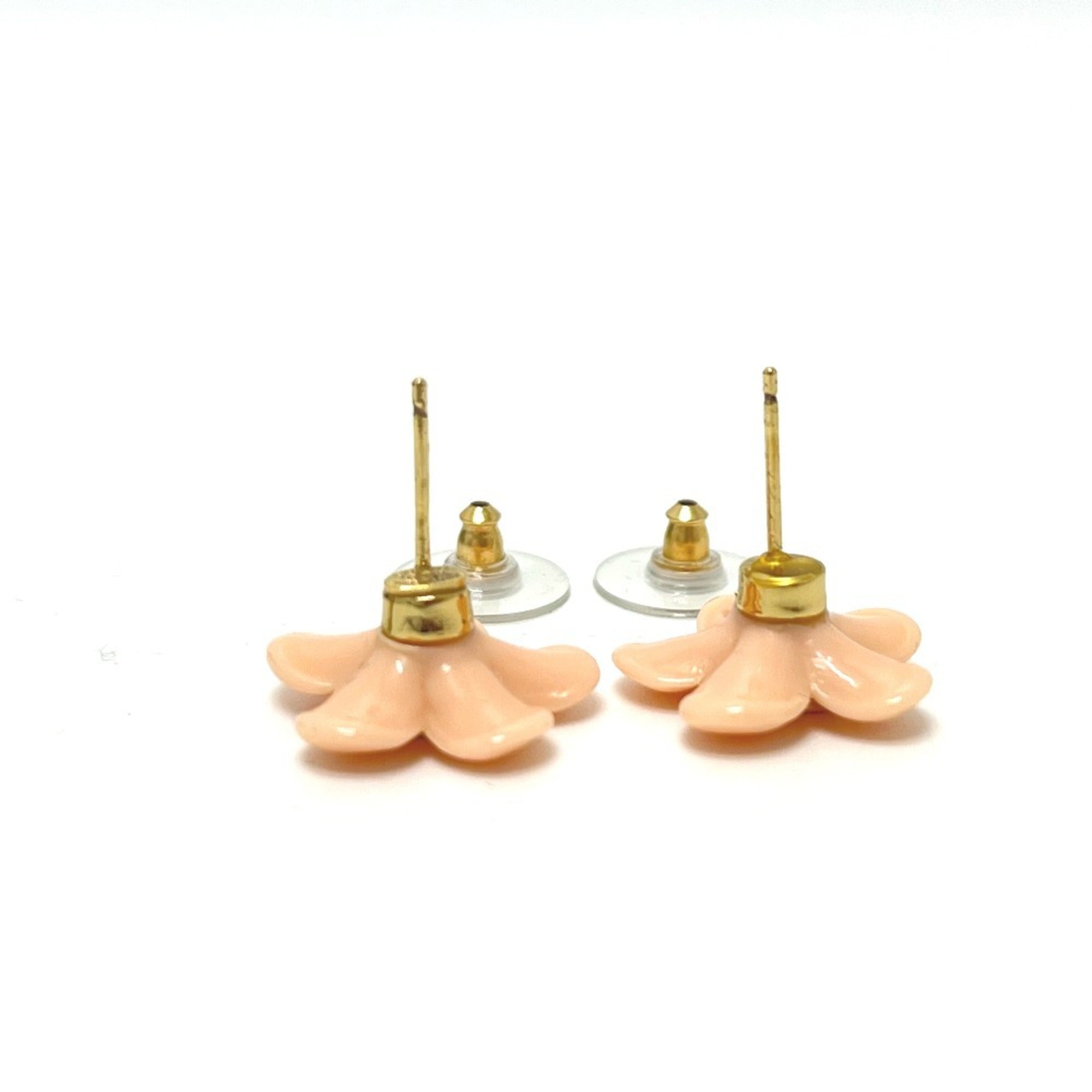 CC Logo Flower Earrings Gold-Tone Metal