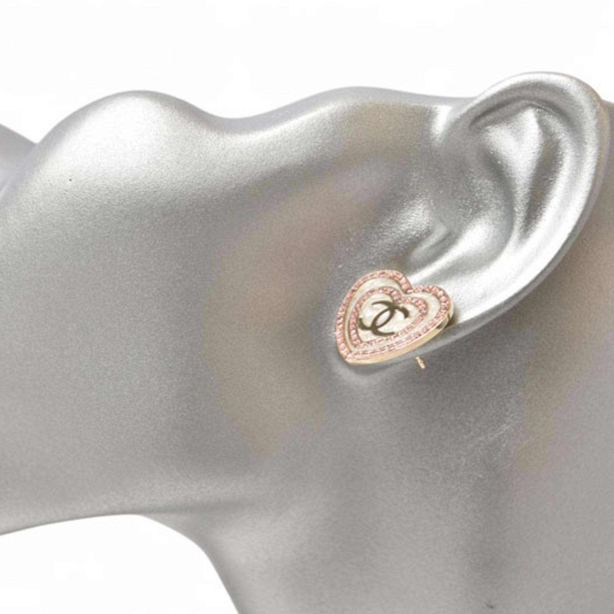 Earrings Rhinestone Gold-Tone Metal