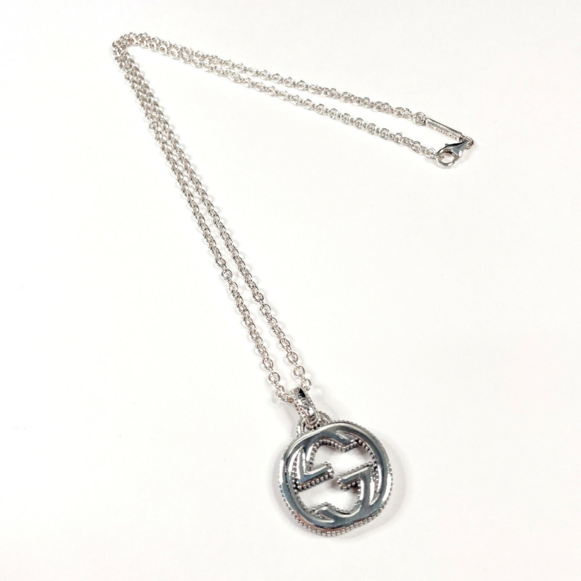 Interlocking G Pendant Necklace Sterling Silver
