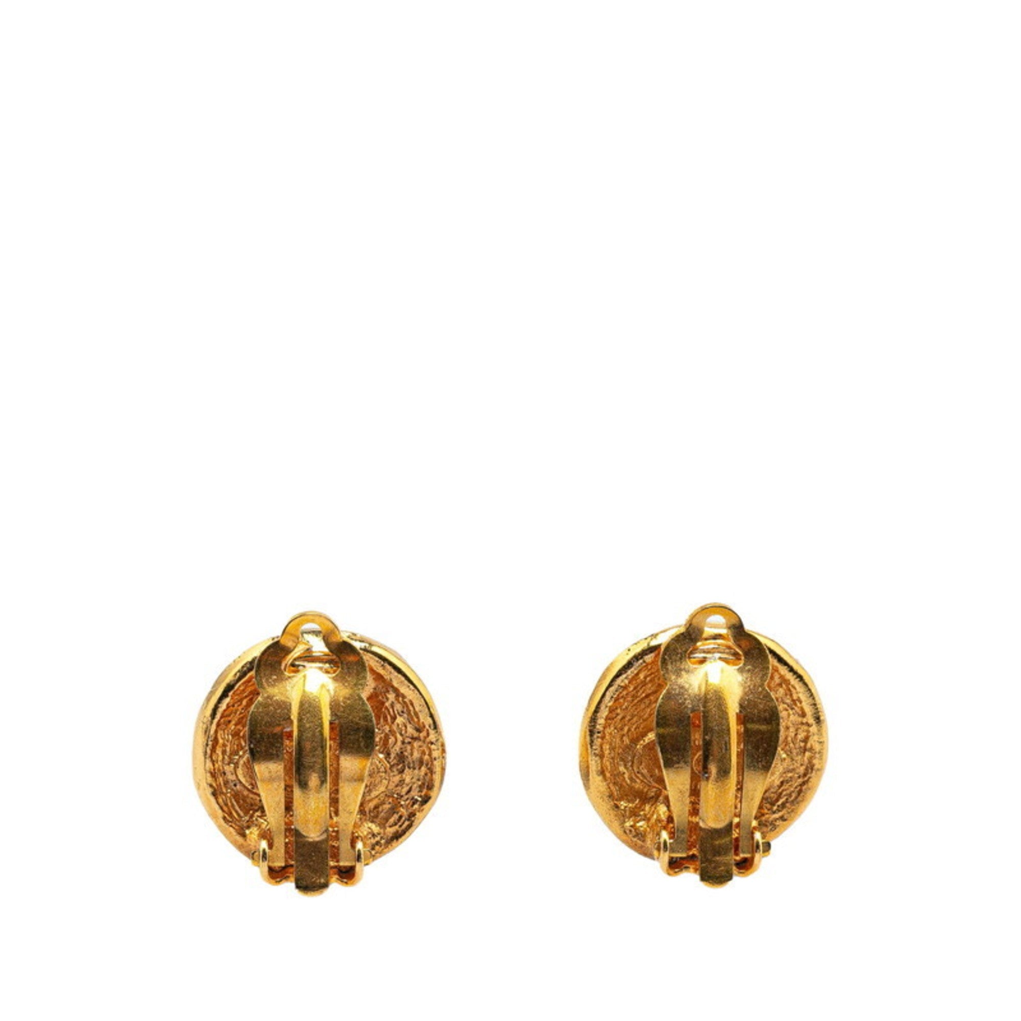 CC Logo Clip-On Earrings Metal Gold-Tone Metal