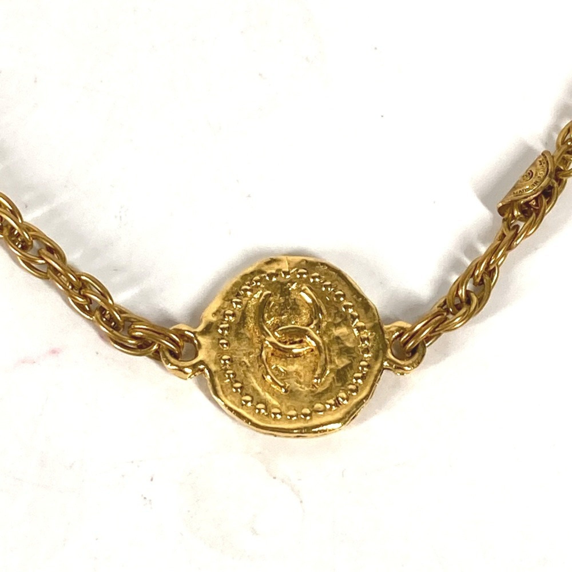 CC Logo Chain Necklace Gold-Tone Metal