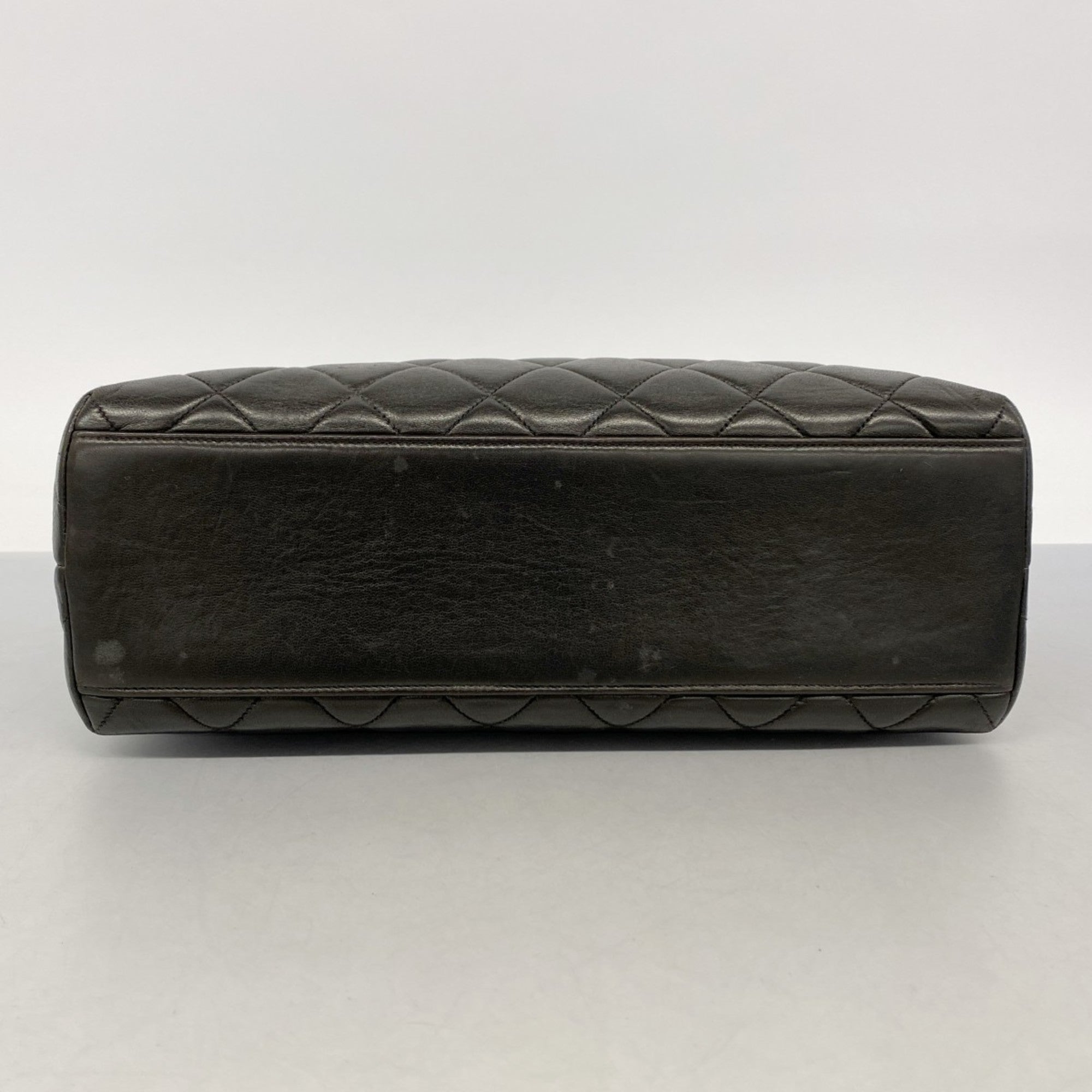 Vintage Classic Top Handle Flap Bag Quilted Lambskin Jumbo