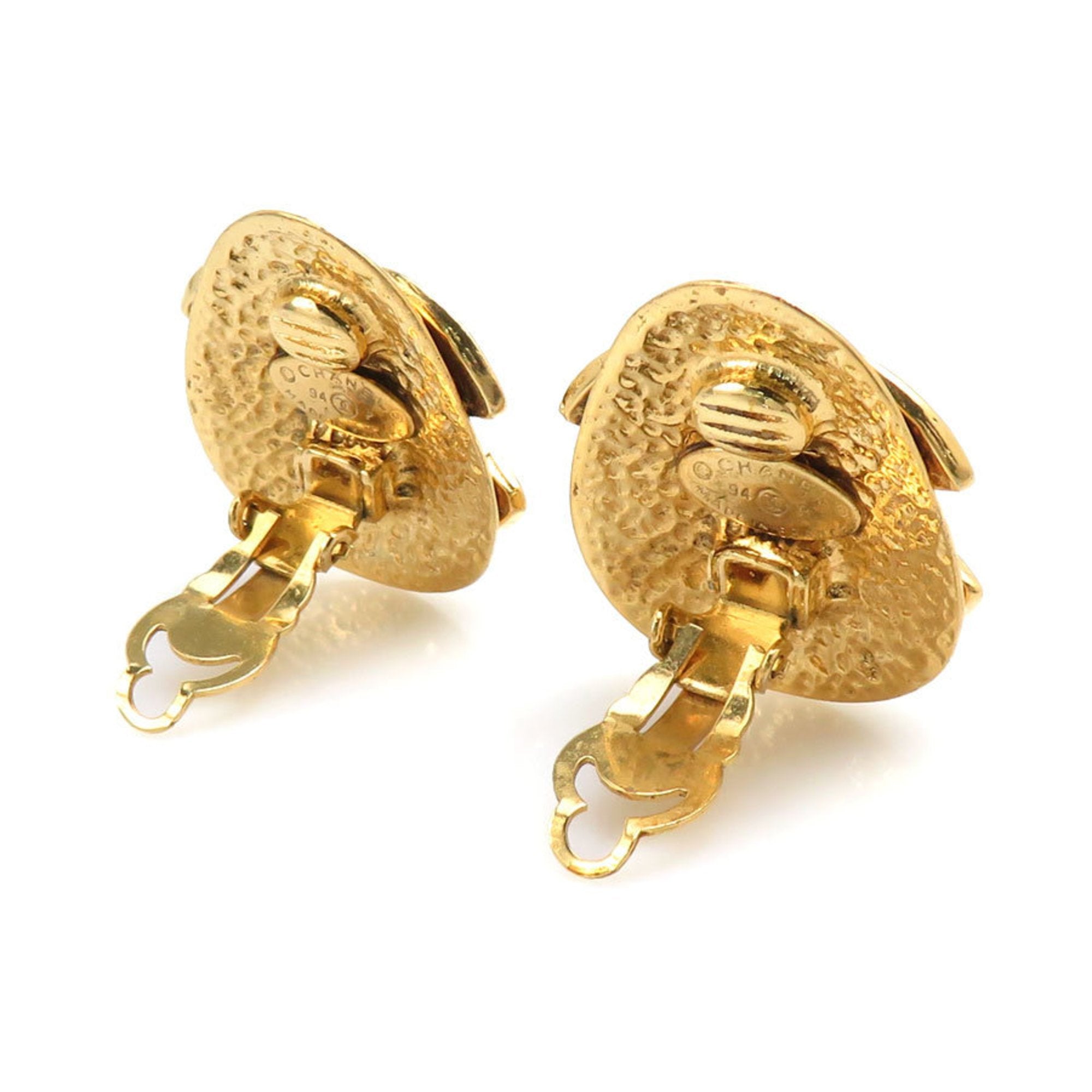 CC Logo Clip-On Earrings Gold-Tone Metal Gold-Tone Metal