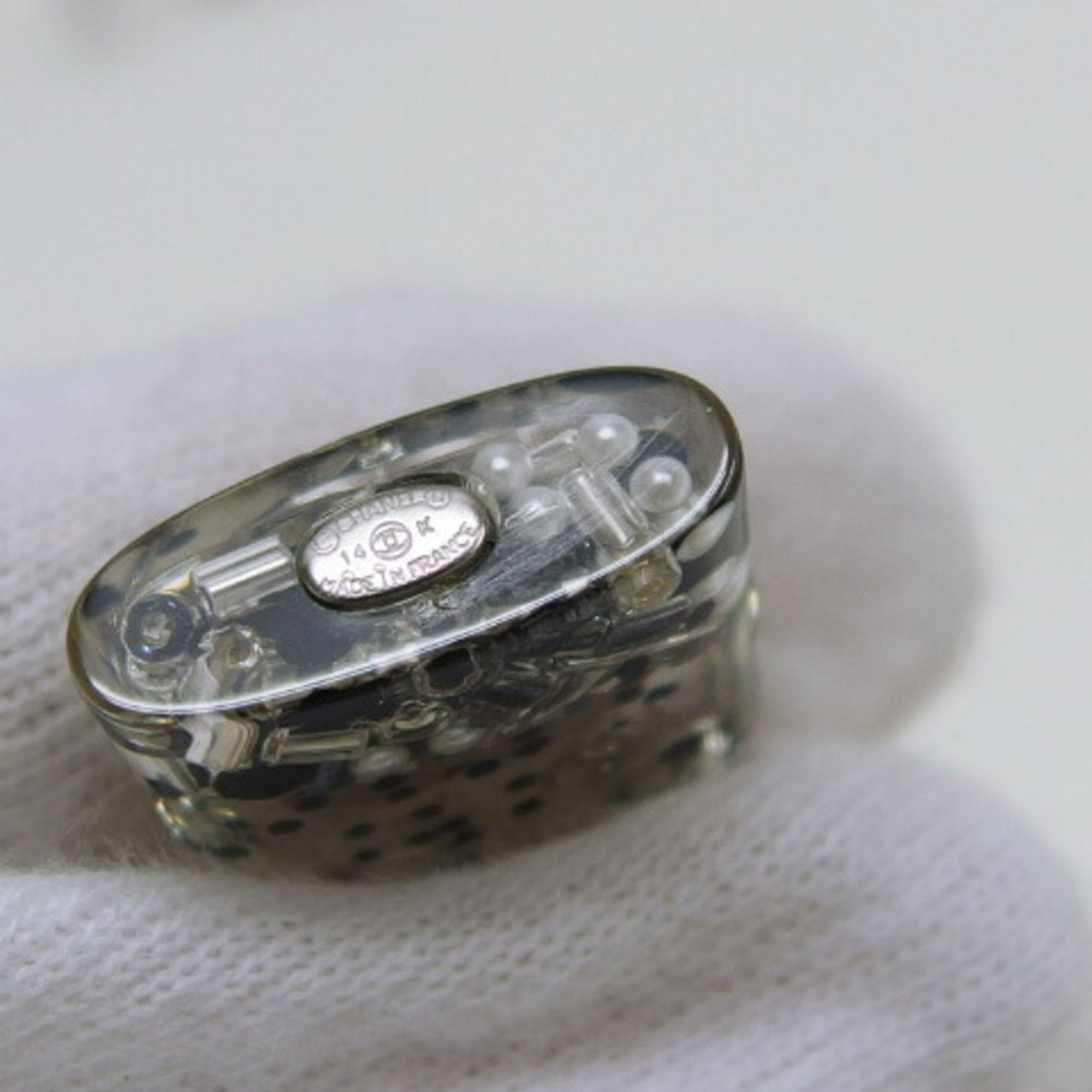 CC Logo Stud Earrings Silver-Tone Metal