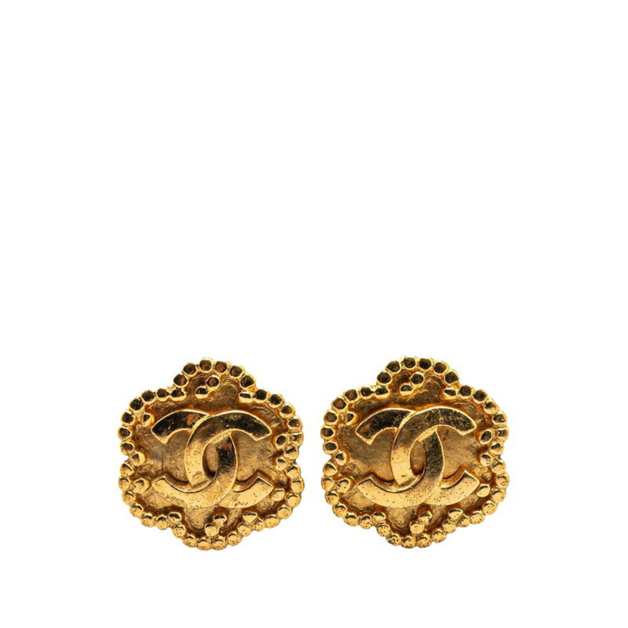 CC Logo Clip-On Earrings Metal Gold-Tone Metal