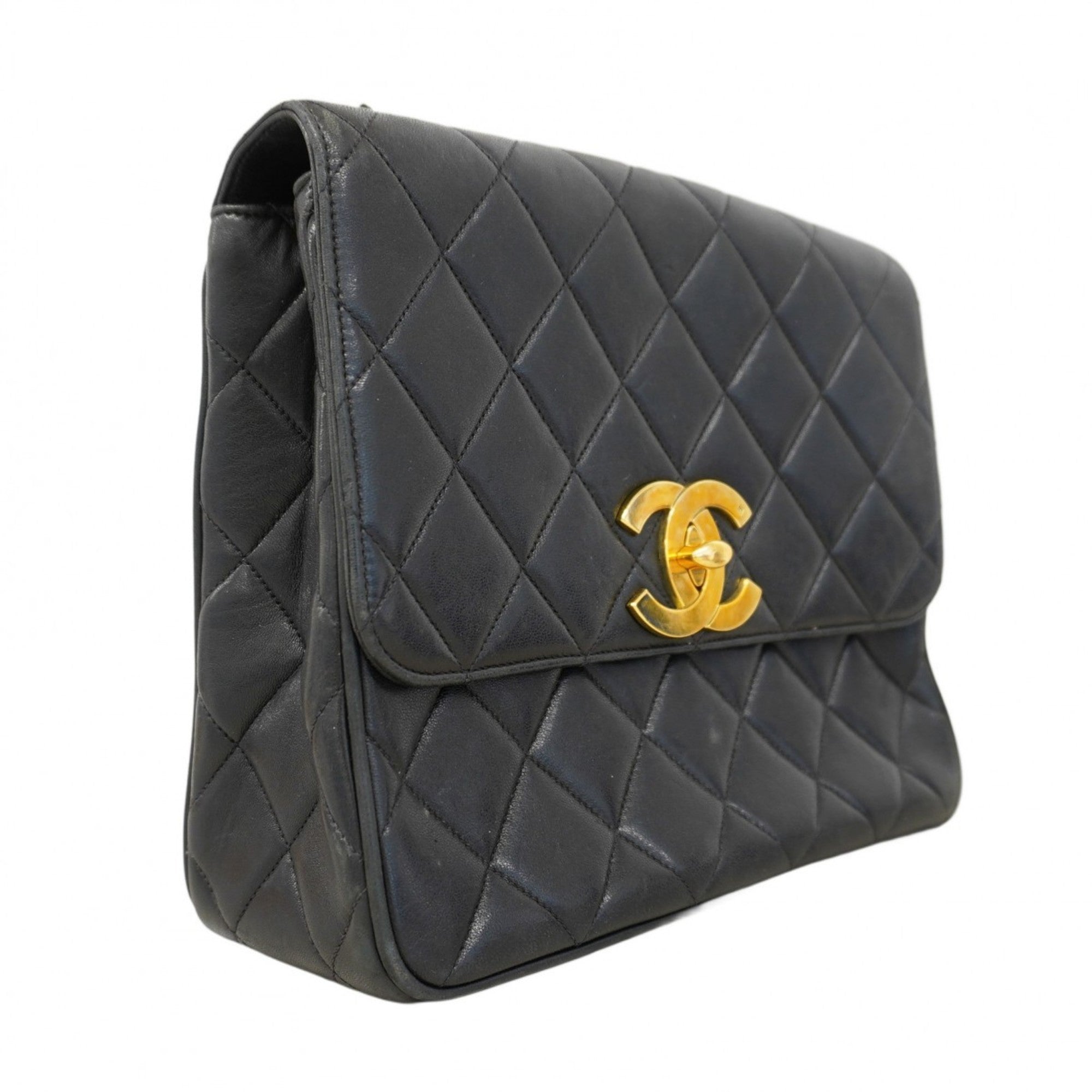 Vintage Square CC Flap Bag Quilted Lambskin Medium