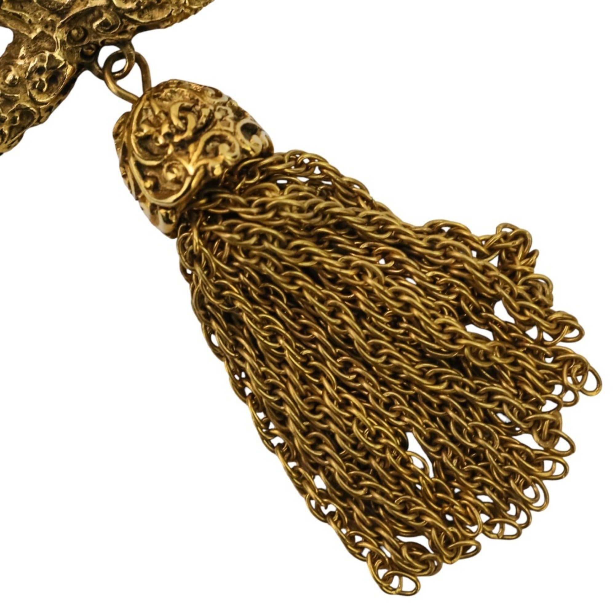 CC Logo Brooch Gold-Tone Metal
