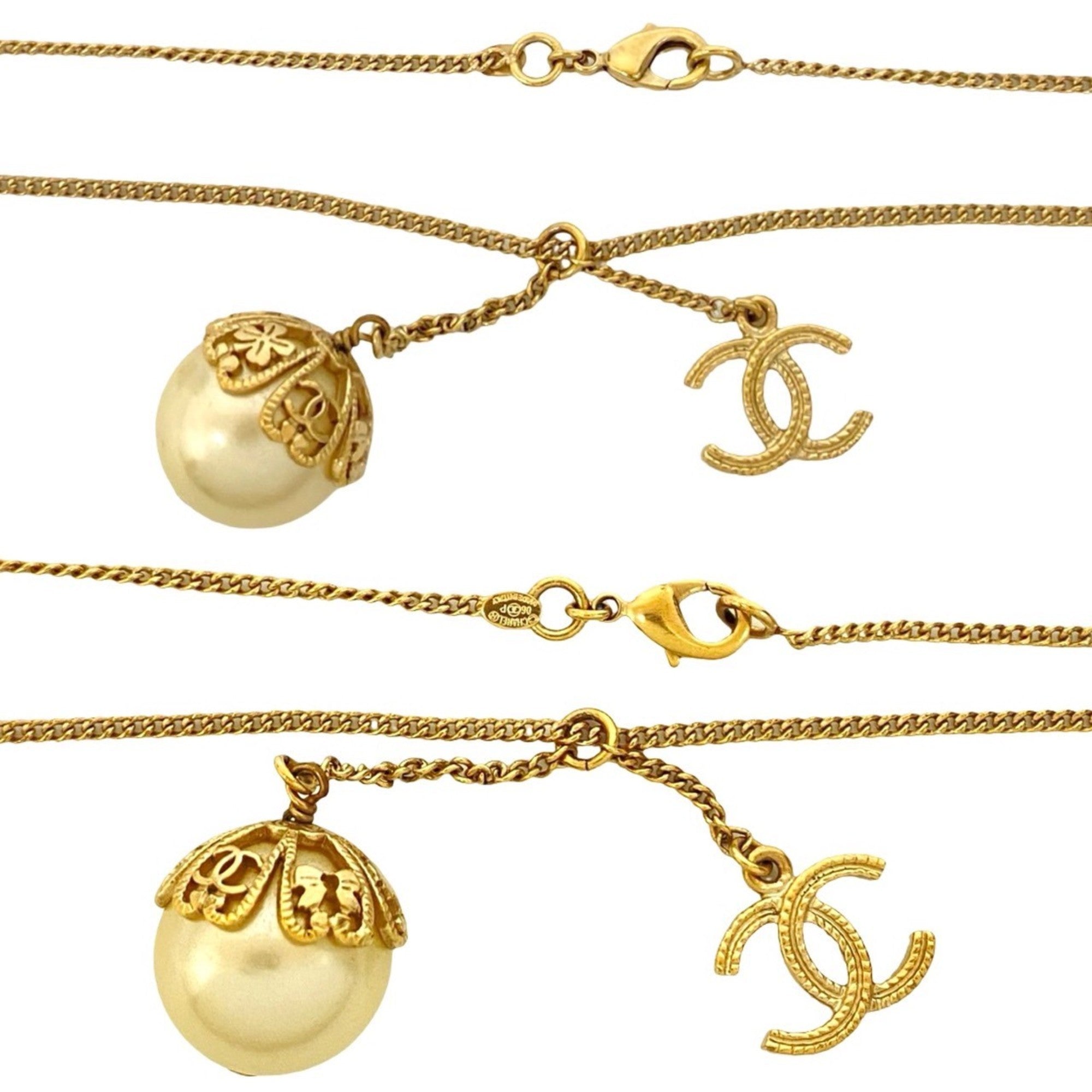CC Logo Pendant Necklace Metal