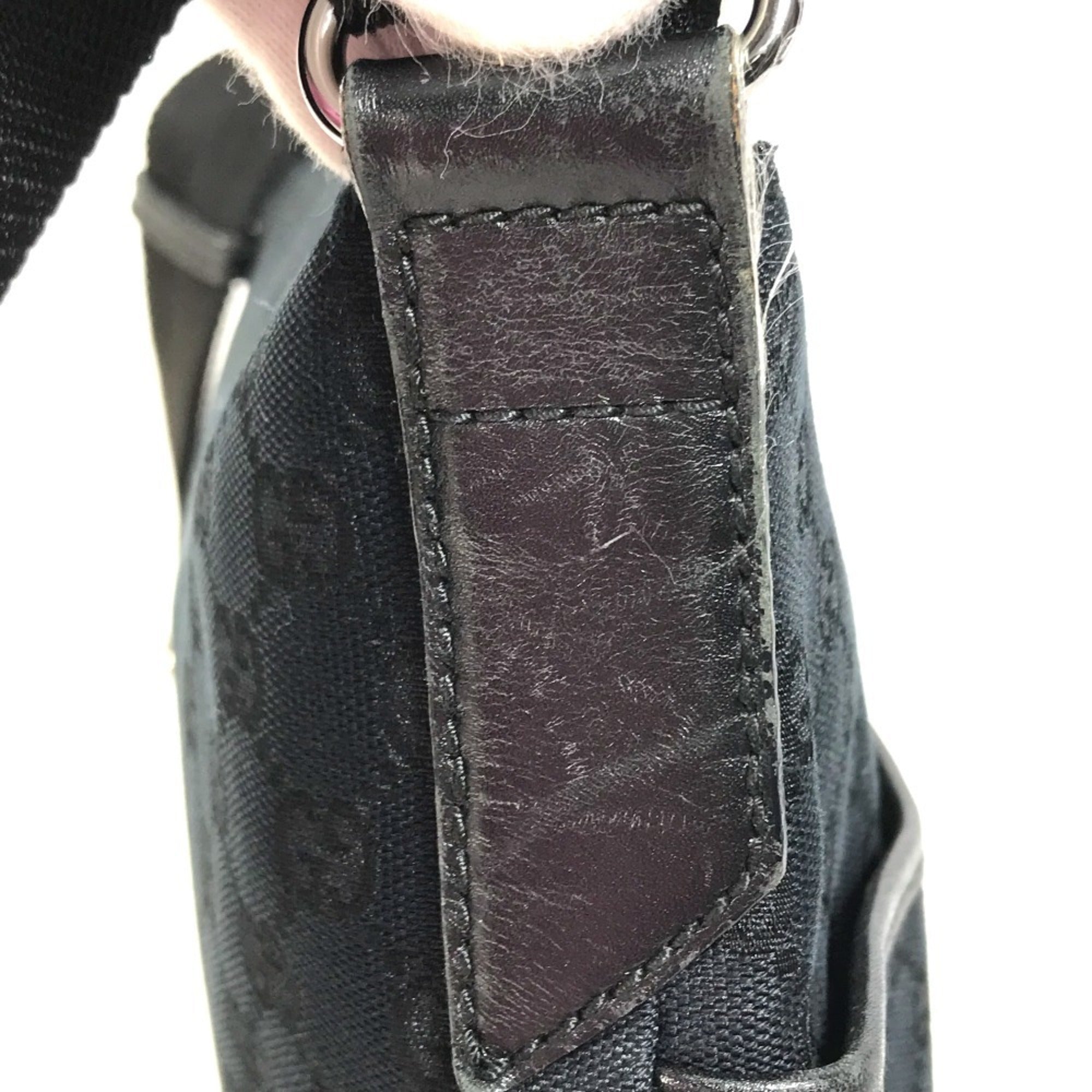 Zip Messenger Bag GG Canvas with Perforated Leather Medium