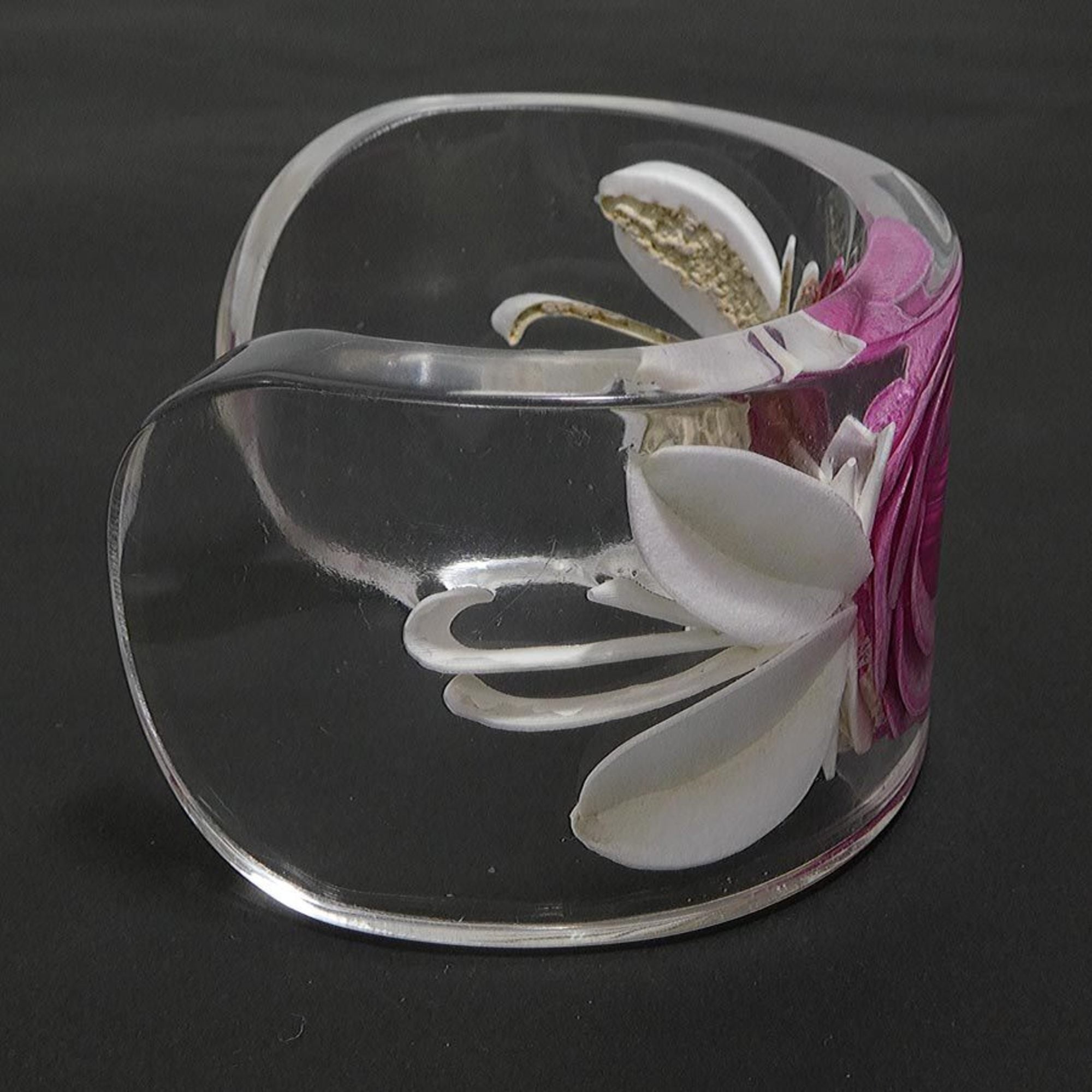 Bangle Resin Clear Pink White Bracelet
