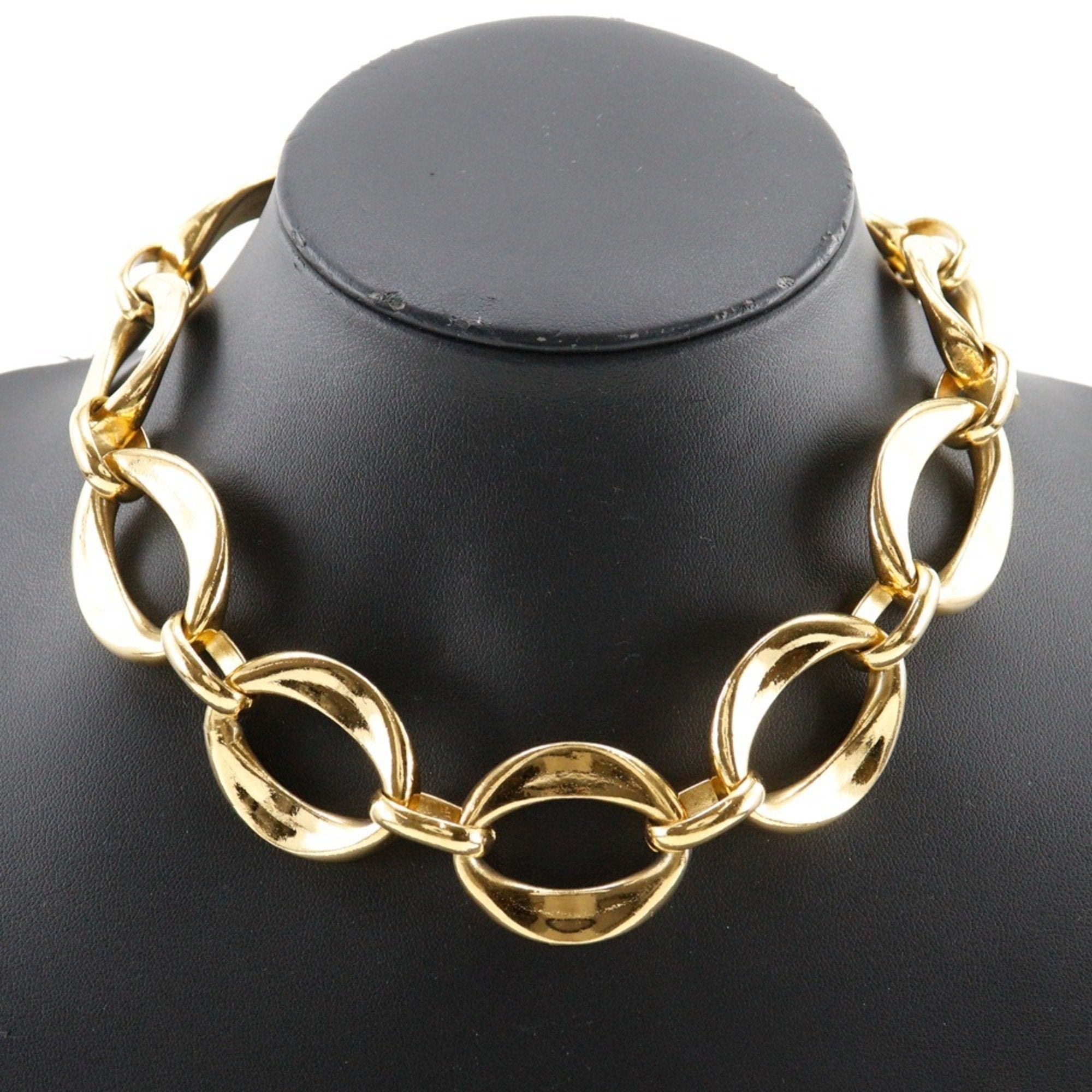 Chain Choker Pendant Necklace Gold