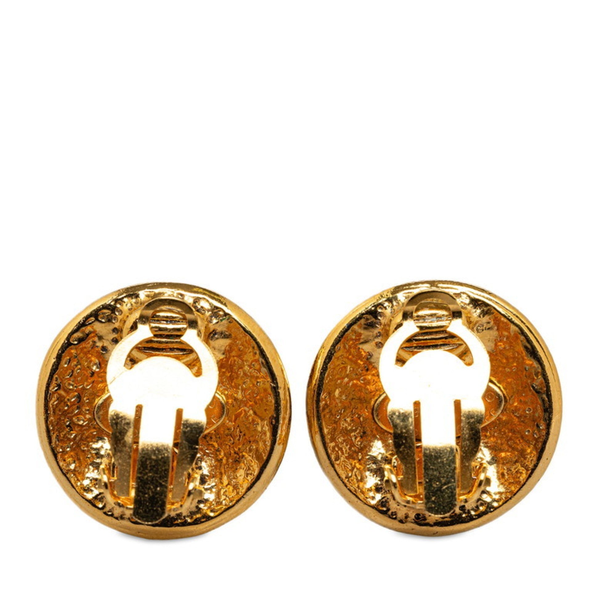 CC Logo Clip-On Earrings Metal Gold-Tone Metal