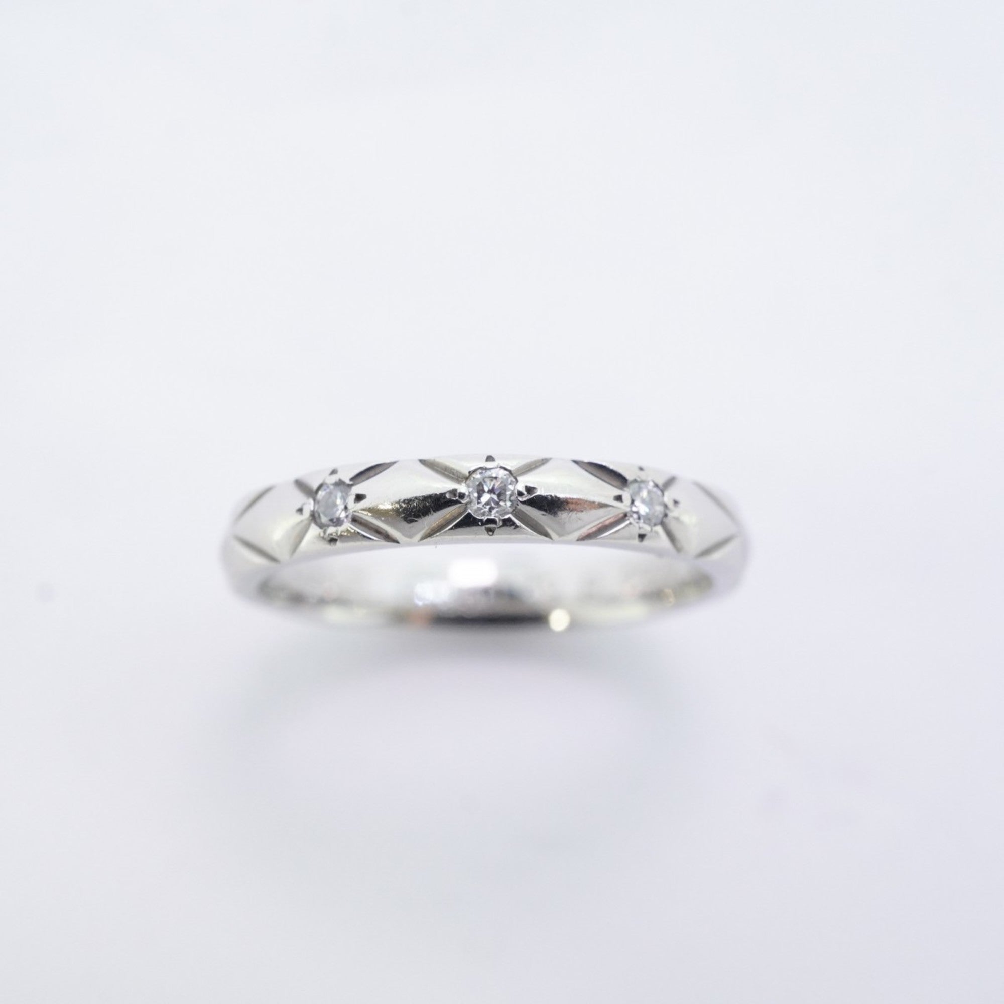 Matelasse Ring Platinum with Diamond