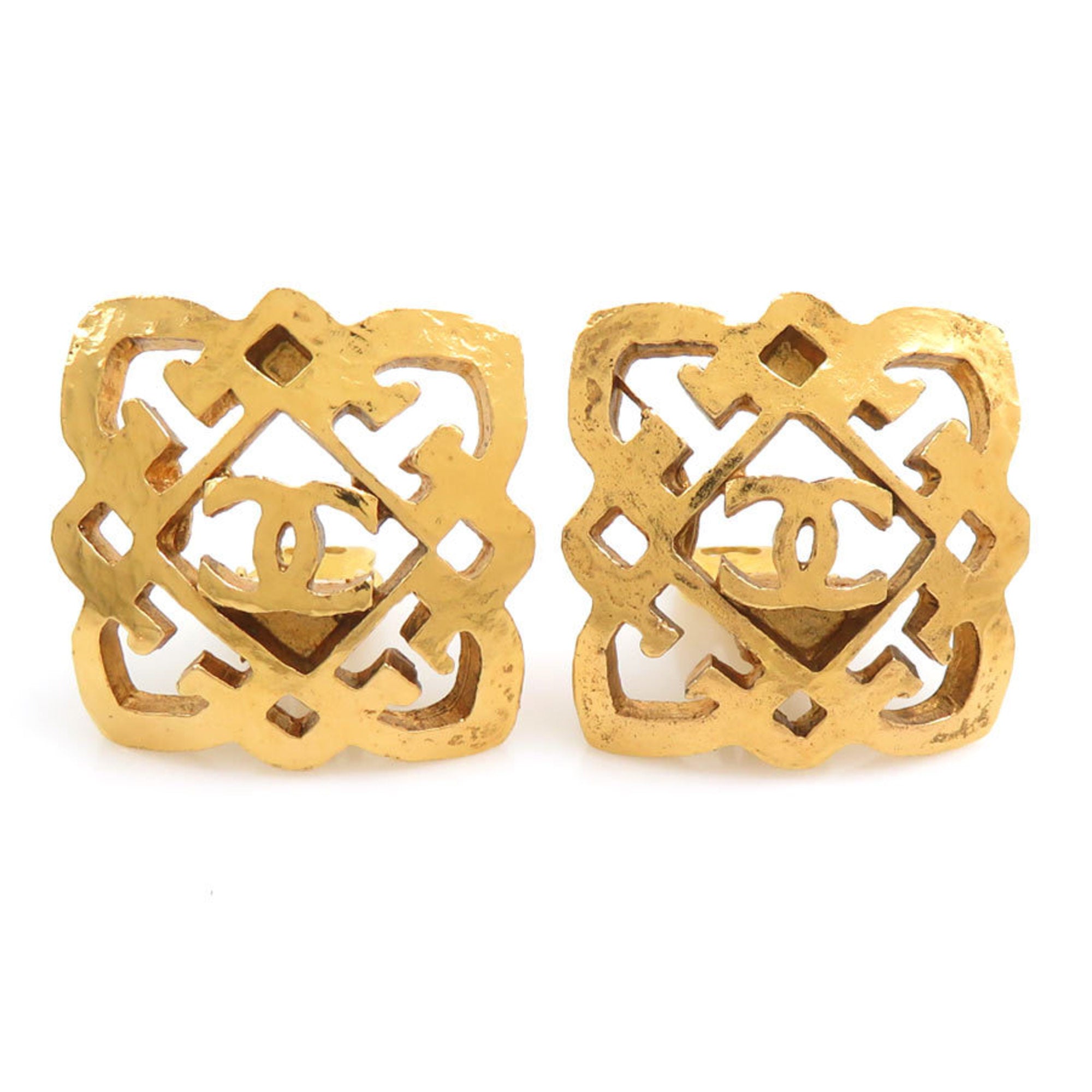 CC Logo Clip-On Earrings Gold-Tone Metal Gold-Tone Metal
