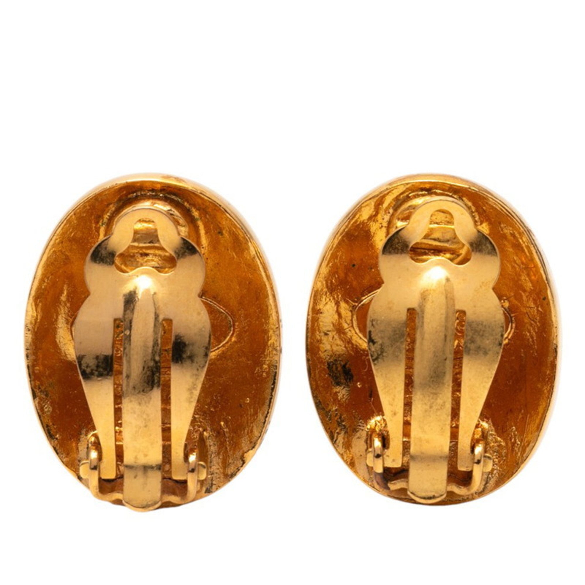 CC Logo Clip-On Earrings Metal Gold-Tone Metal